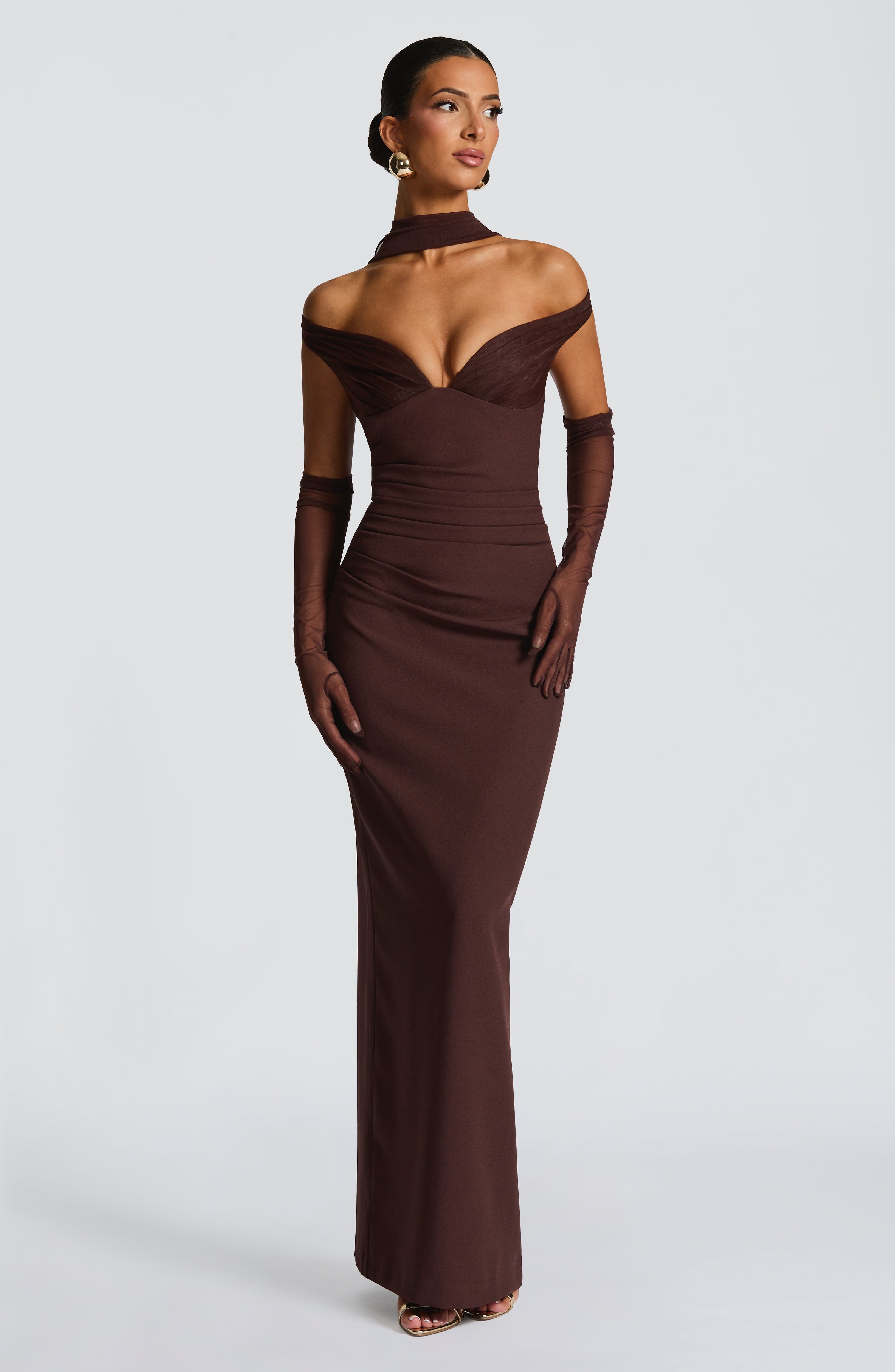 Abigail Maxi Dress - Plum Brown - Napalia