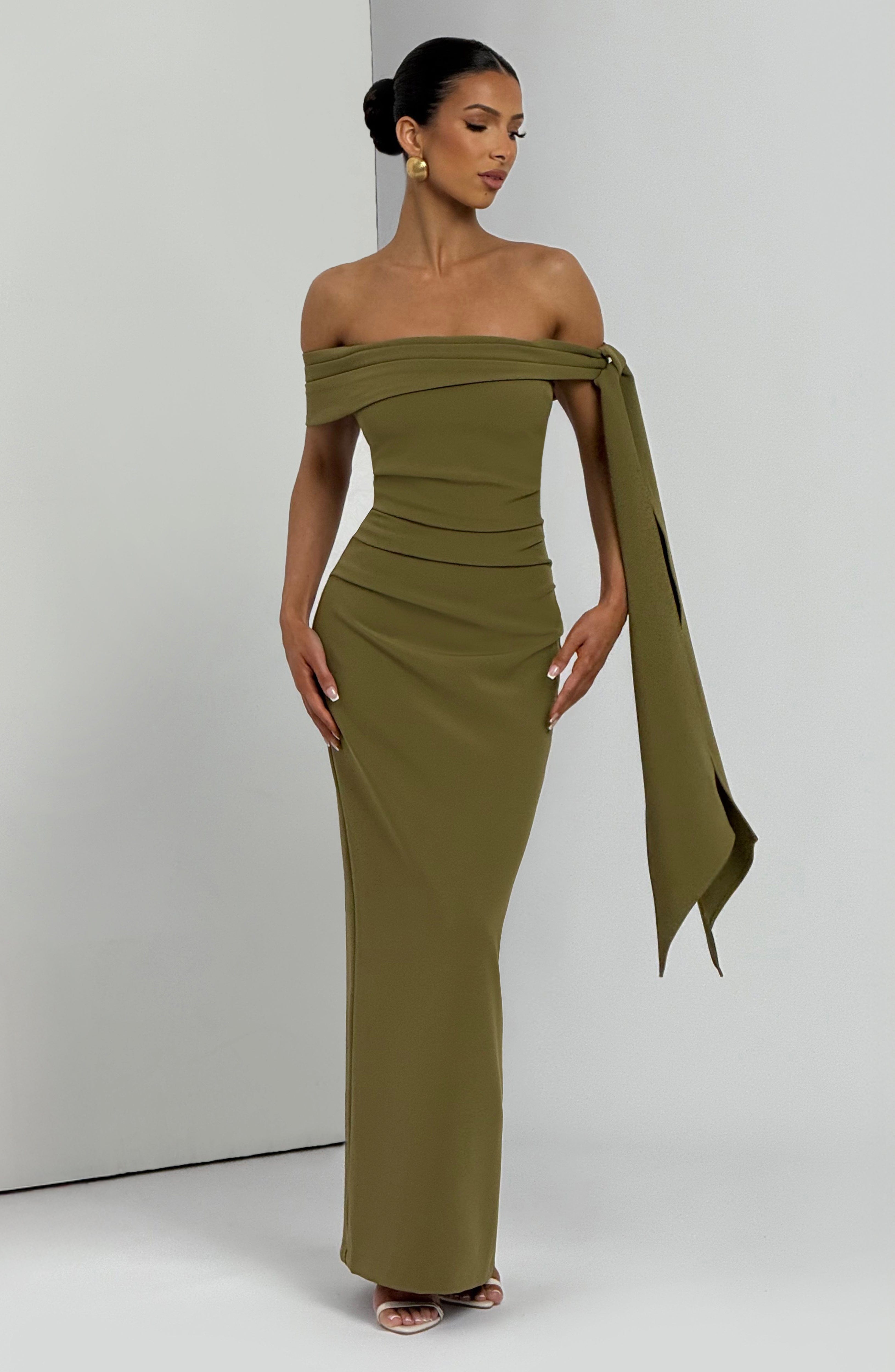 Addie Maxi Dress - Deep Olive - Napalia