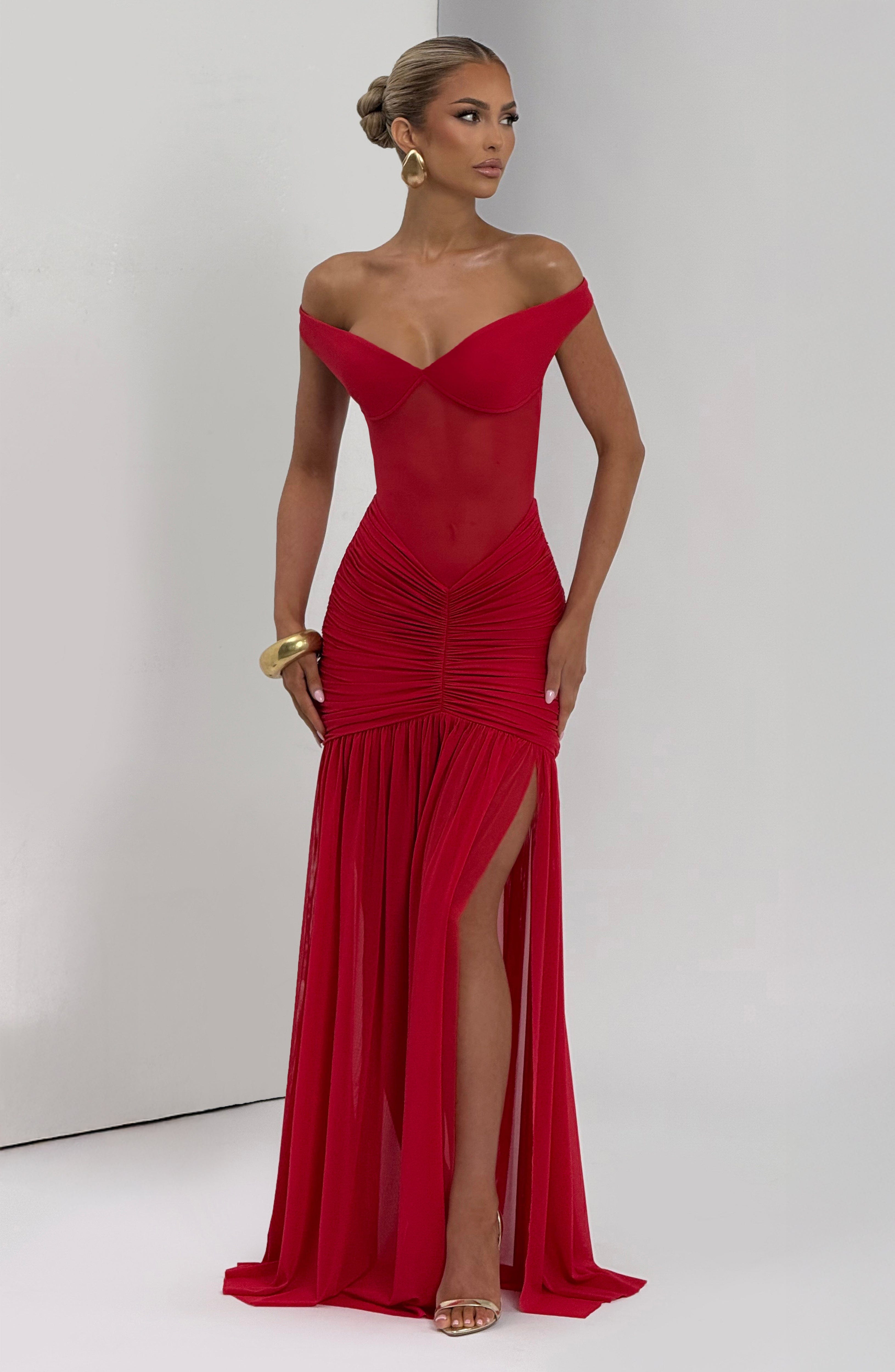 Alaia Maxi Dress - Red - Napalia
