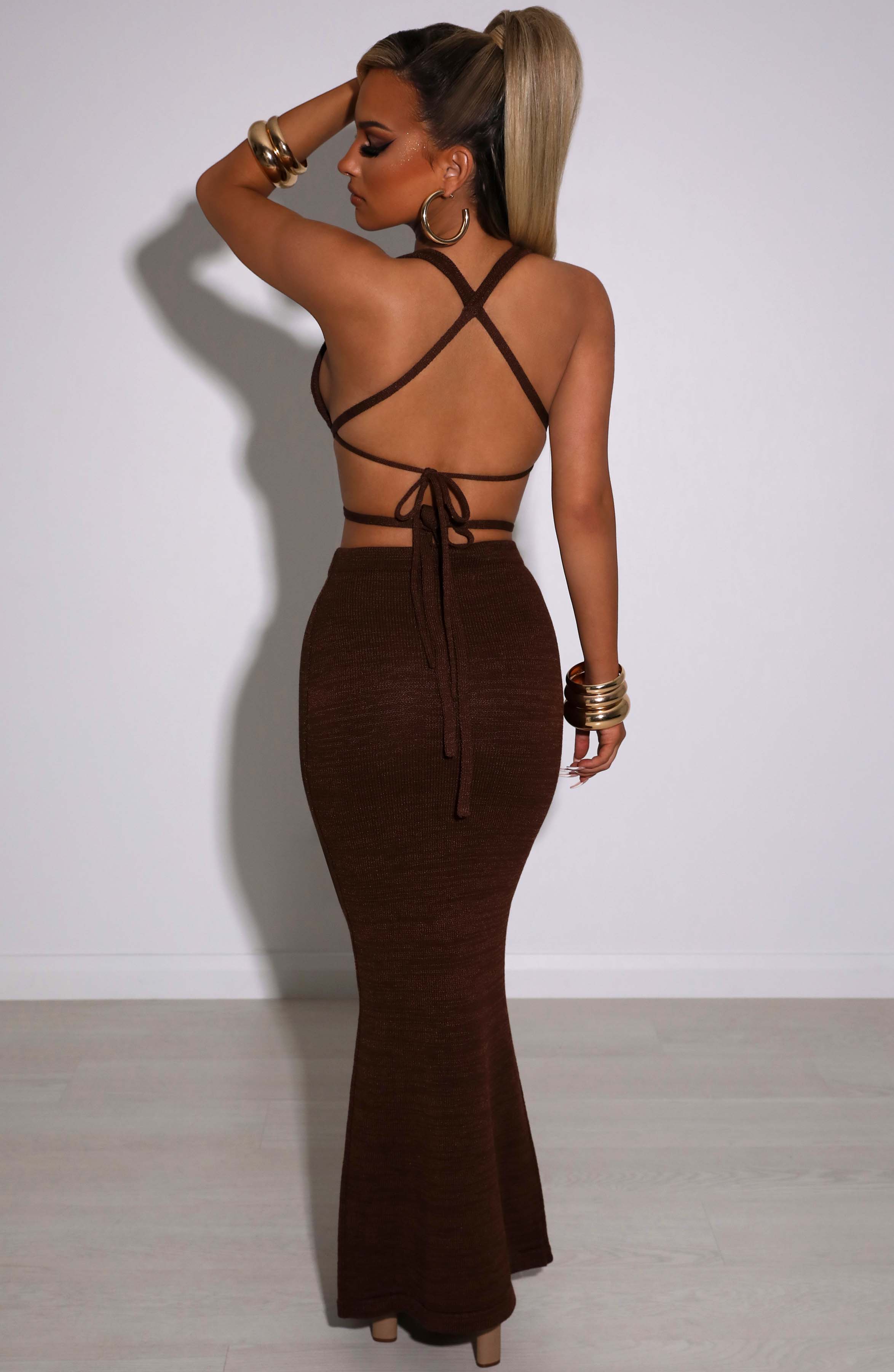 Alexa Maxi Skirt - Chocolate - Napalia
