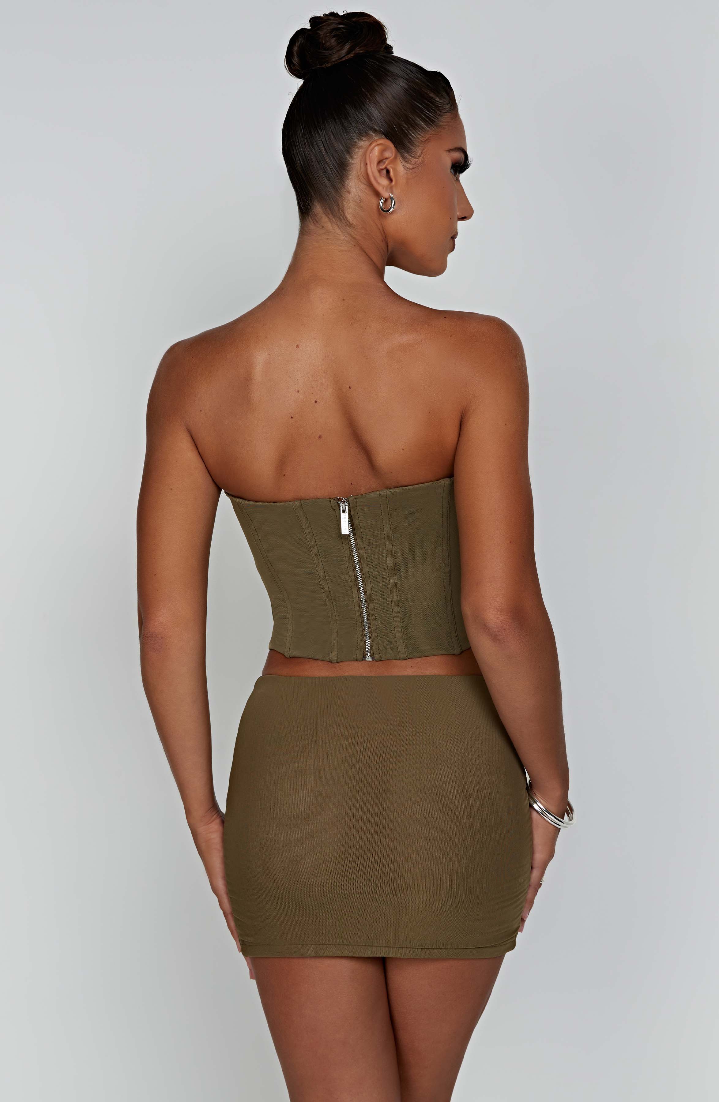 Alina Mini Skirt - Khaki - Napalia