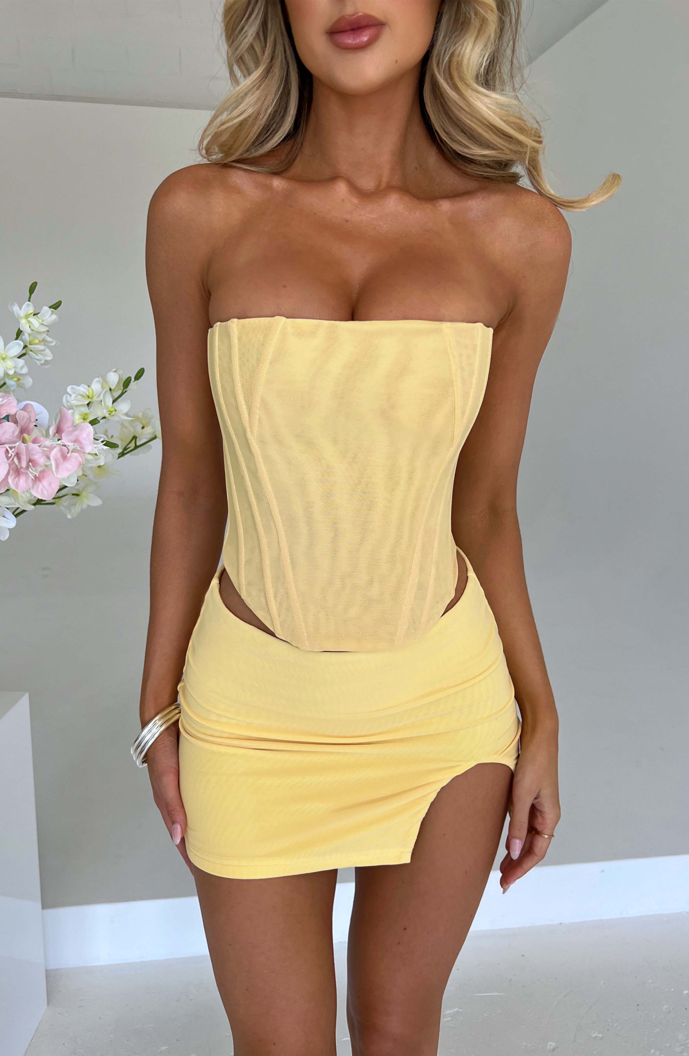 Alina Mini Skirt - Lemon - Napalia