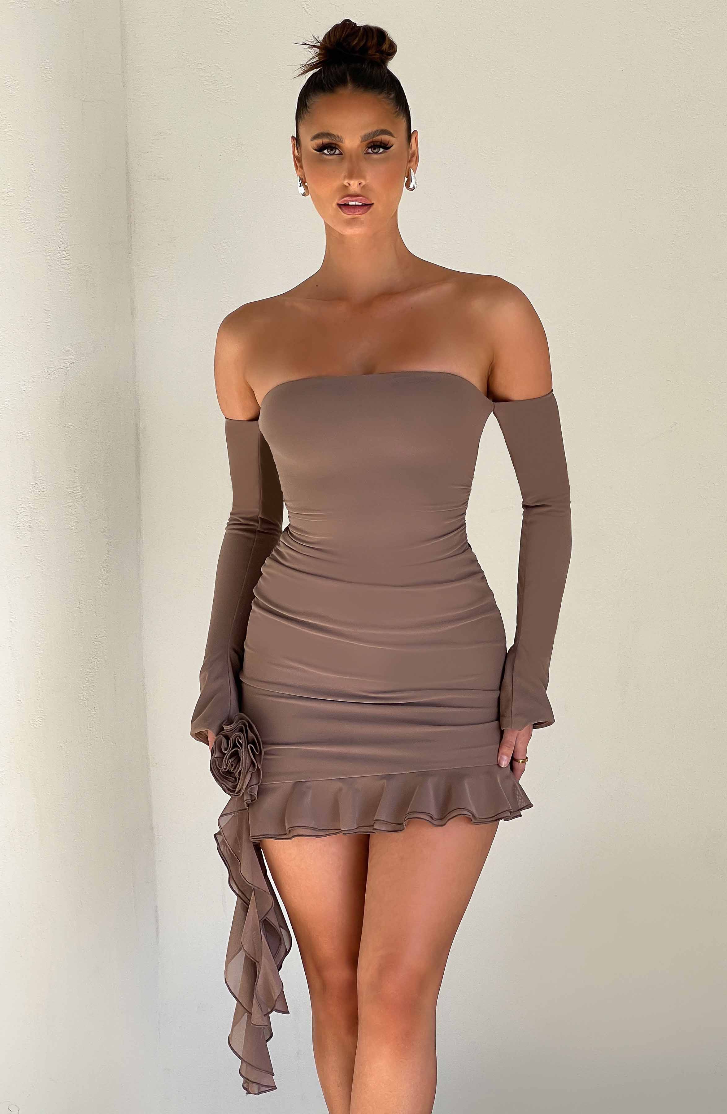 Alix Mini Dress - Chocolate - Napalia