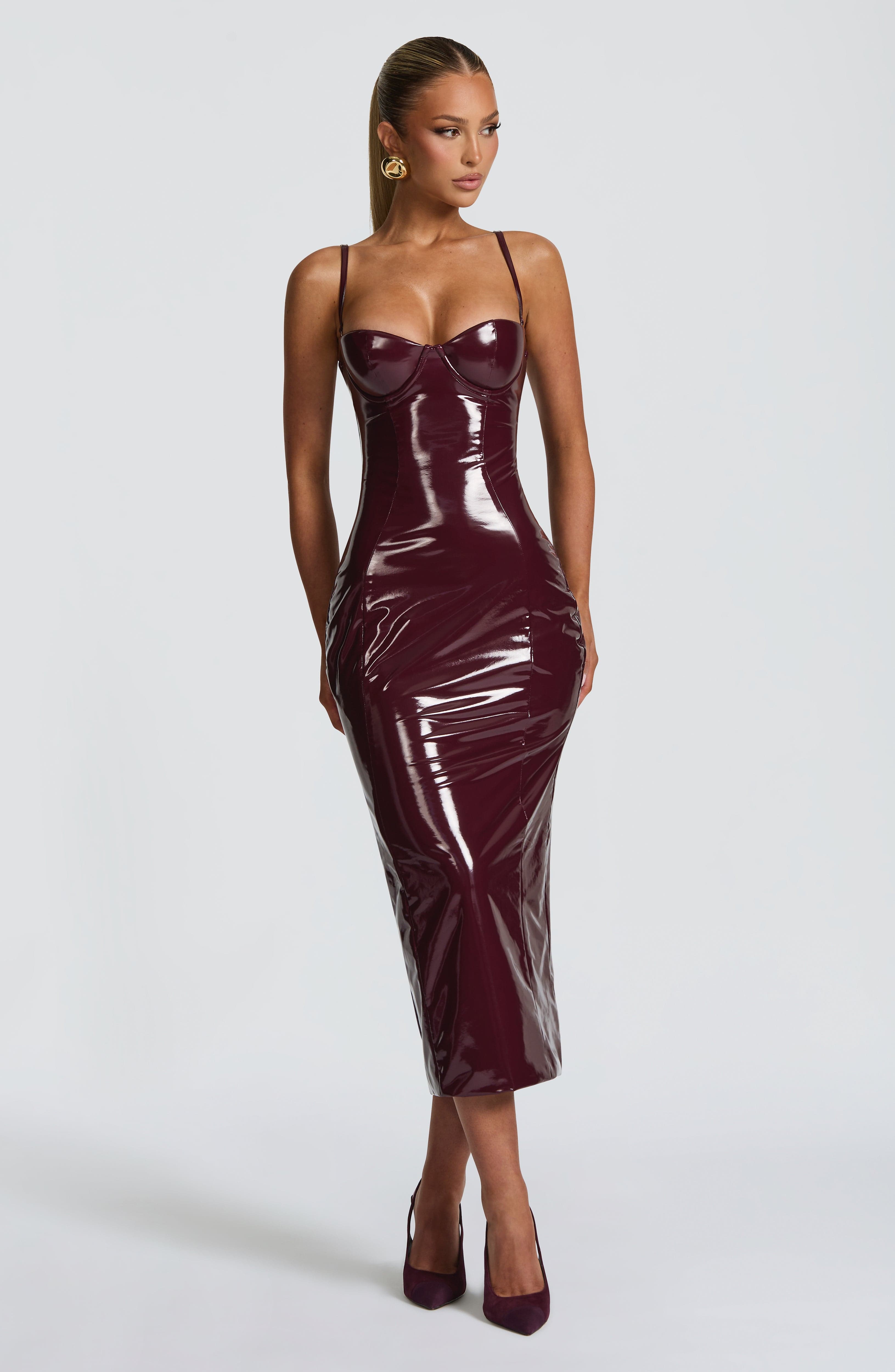 Amala Midi Dress - Cherry Lacquer - Napalia