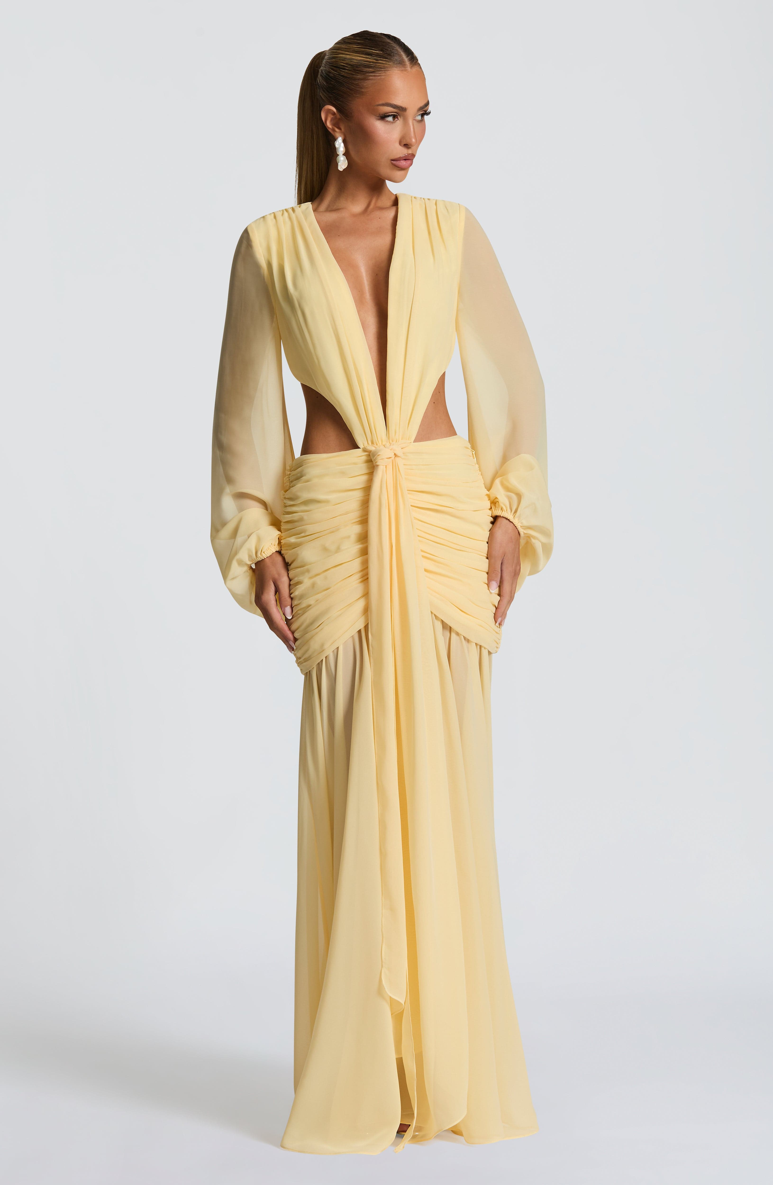 Andrina Maxi Dress - Lemon - Napalia