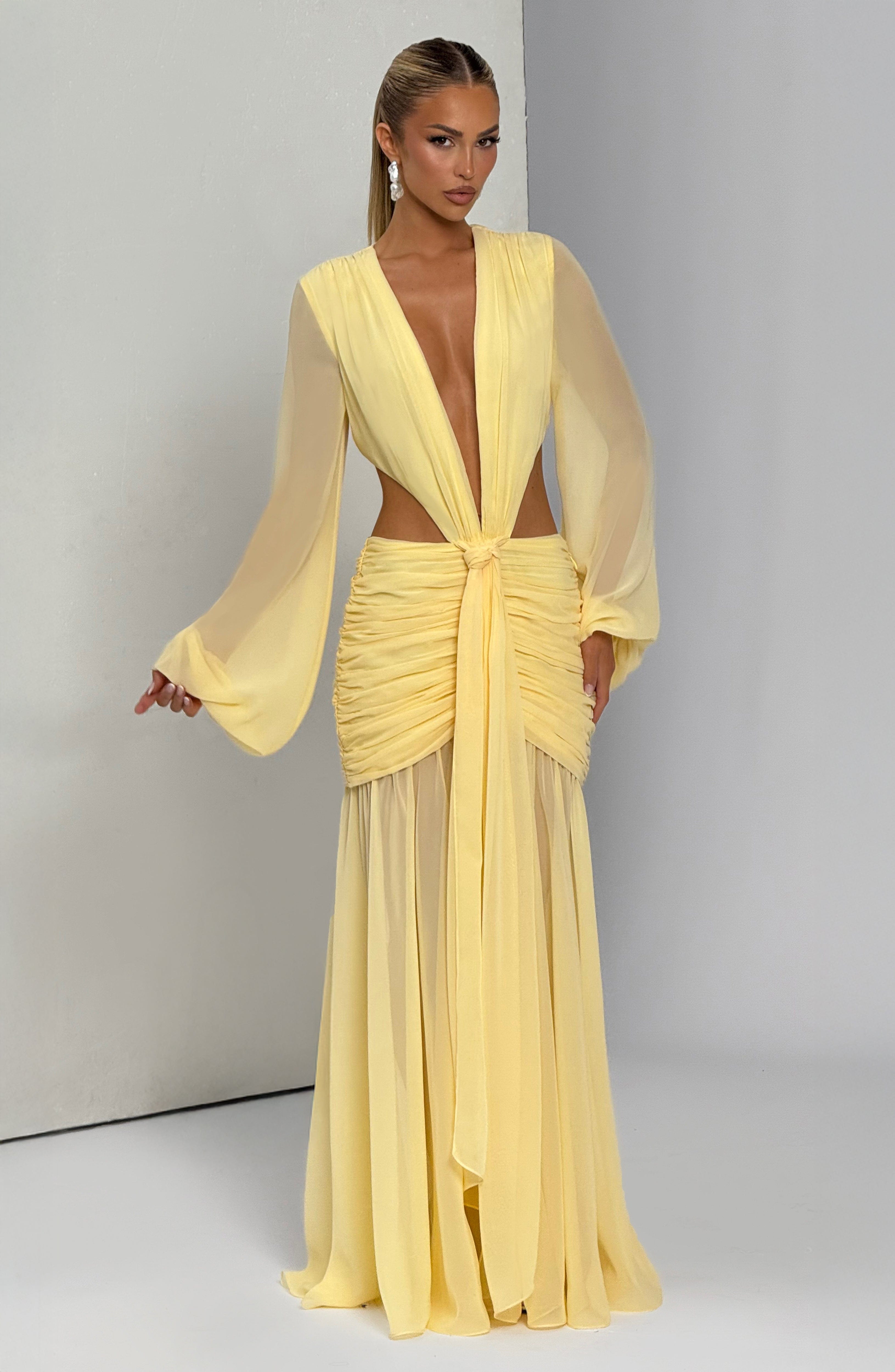 Andrina Maxi Dress - Lemon - Napalia