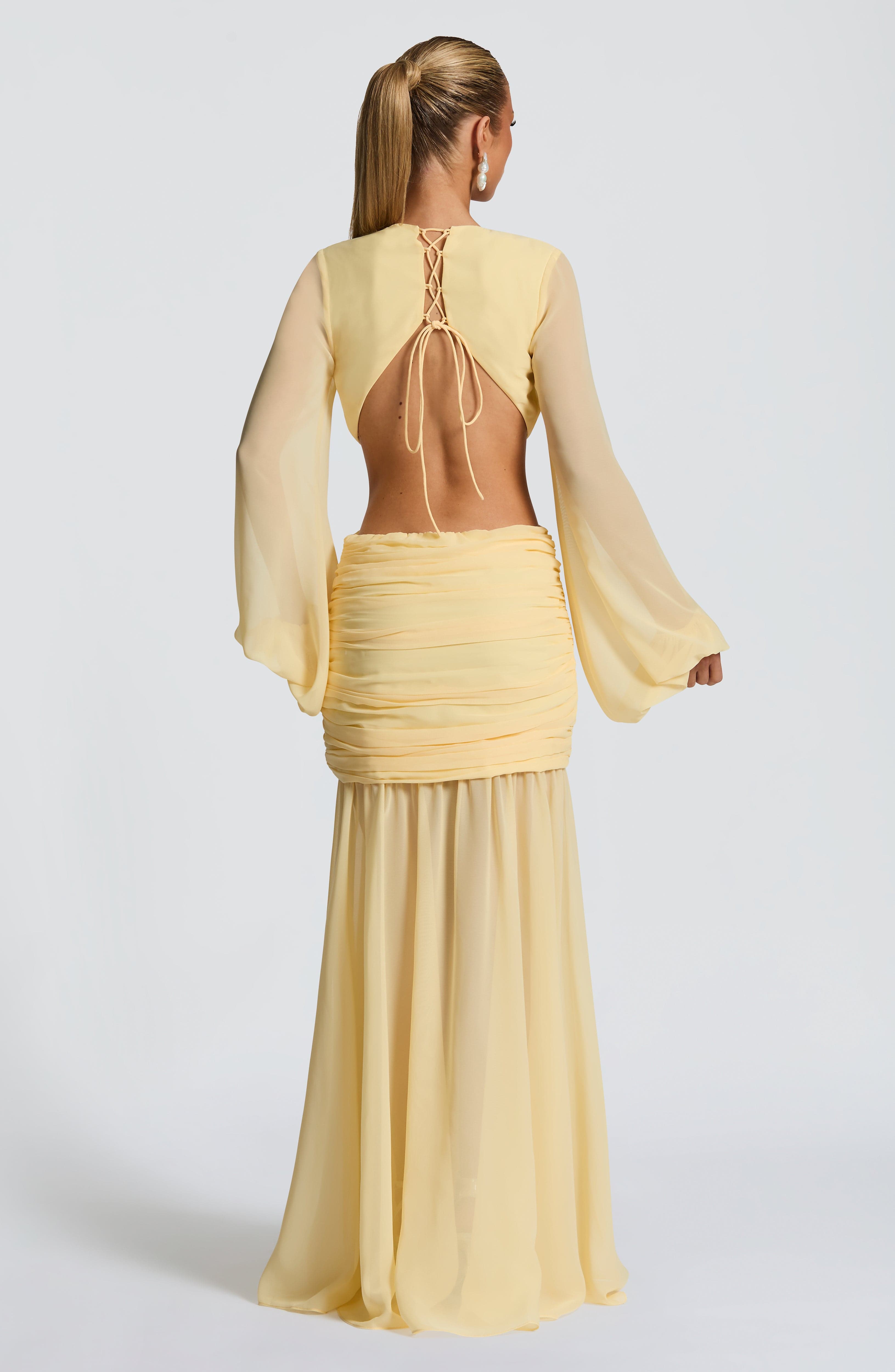 Andrina Maxi Dress - Lemon - Napalia