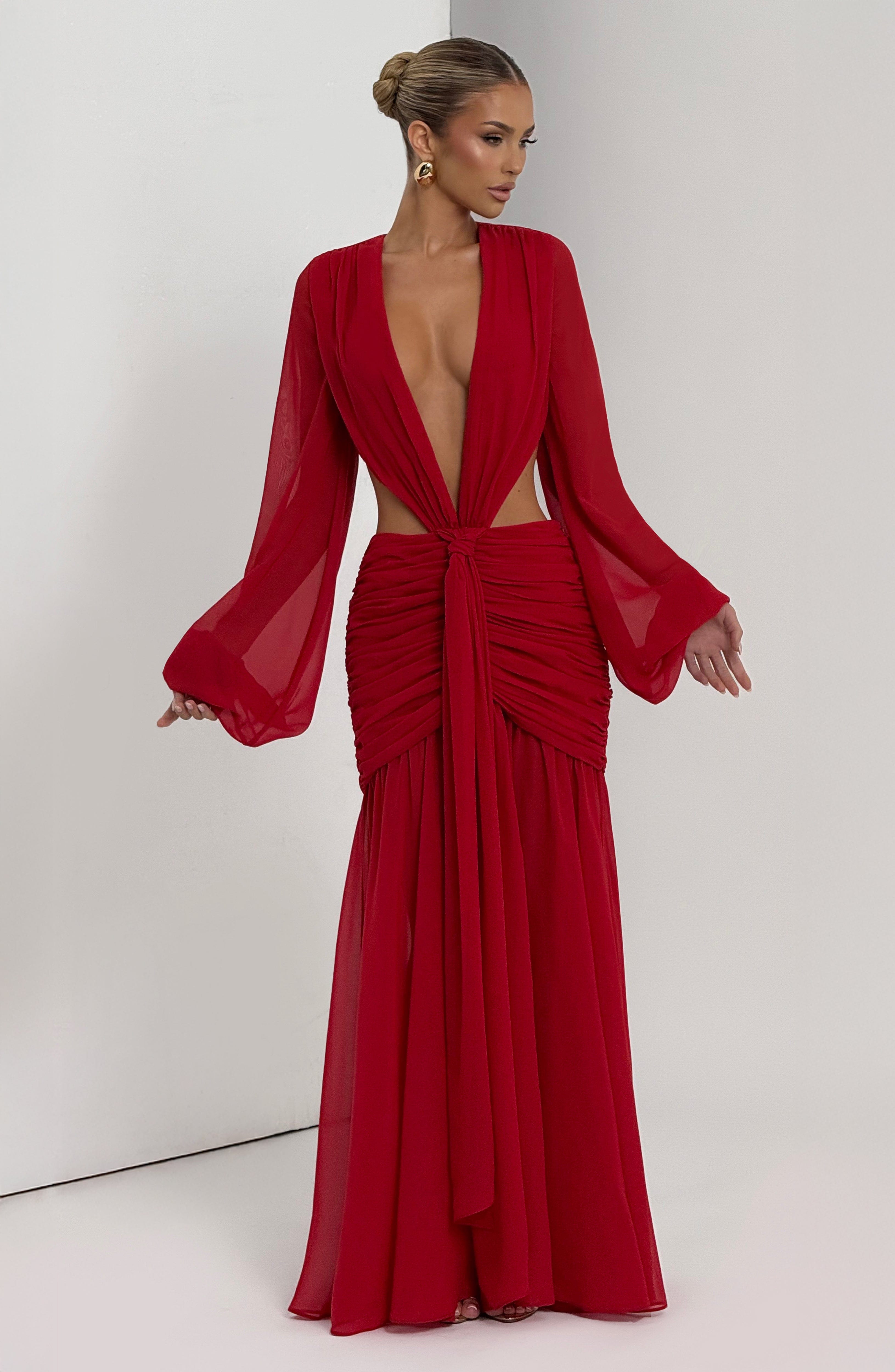 Andrina Maxi Dress - Red - Napalia