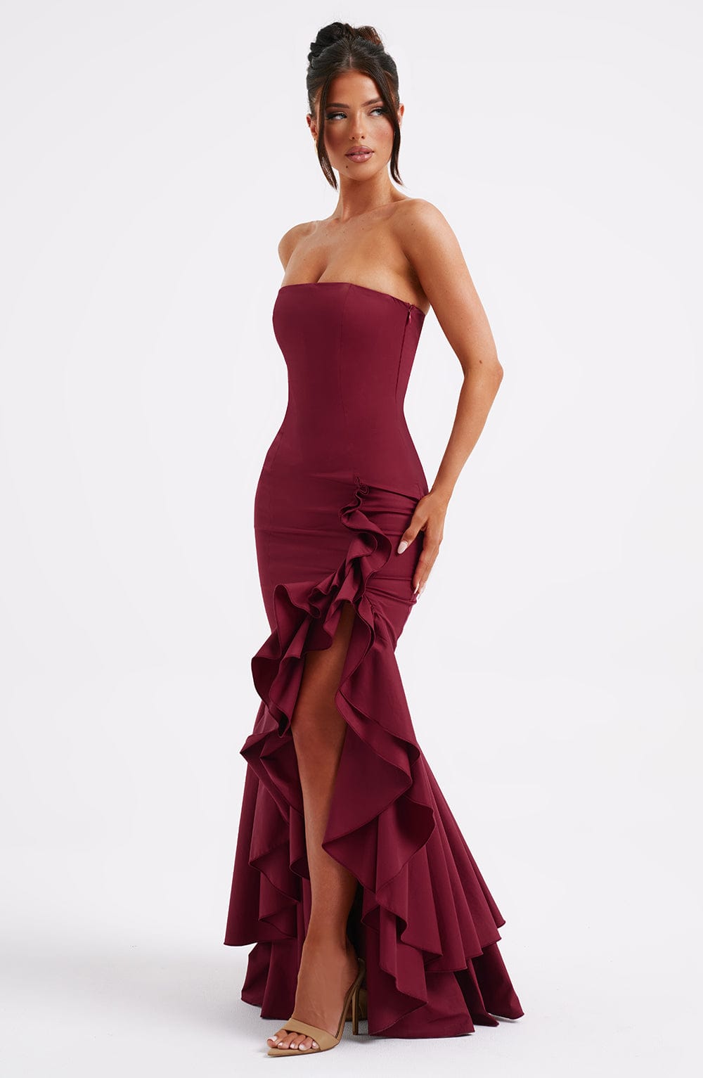 Angelina Maxi Dress - Burgundy - Napalia