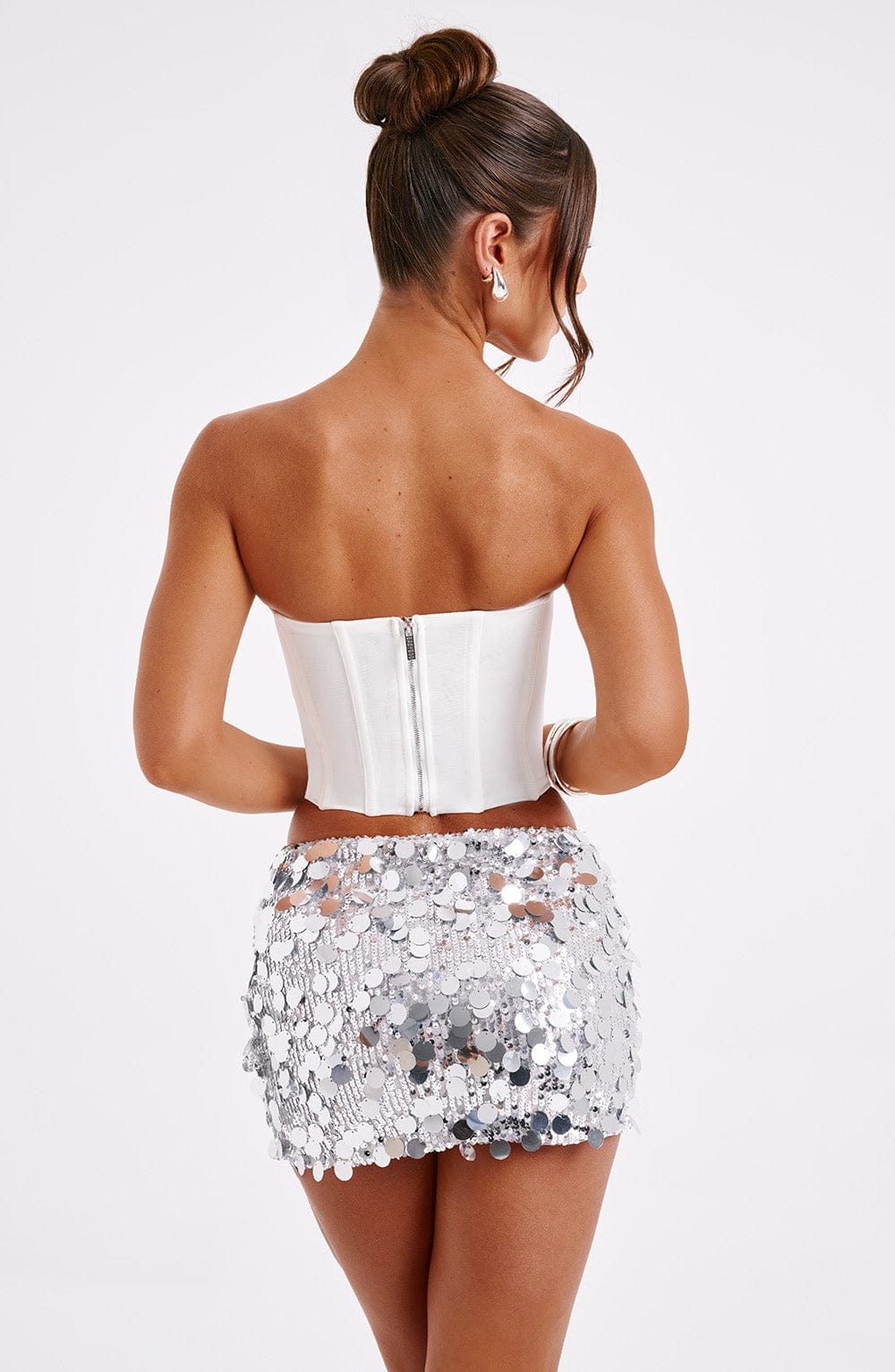 Anissa Mini Skirt - Silver - Napalia