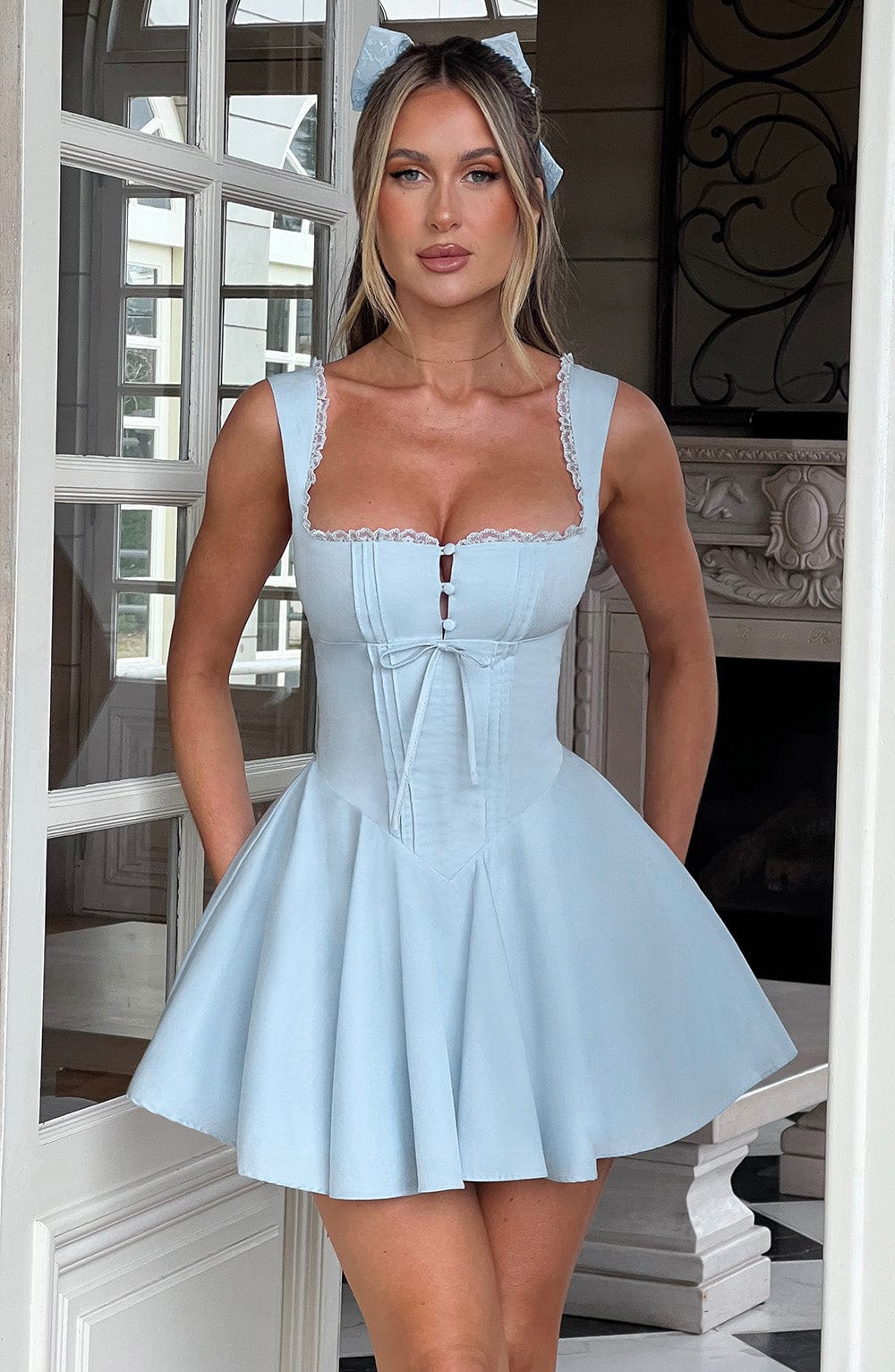 Antonella Mini Dress - Blue - Napalia