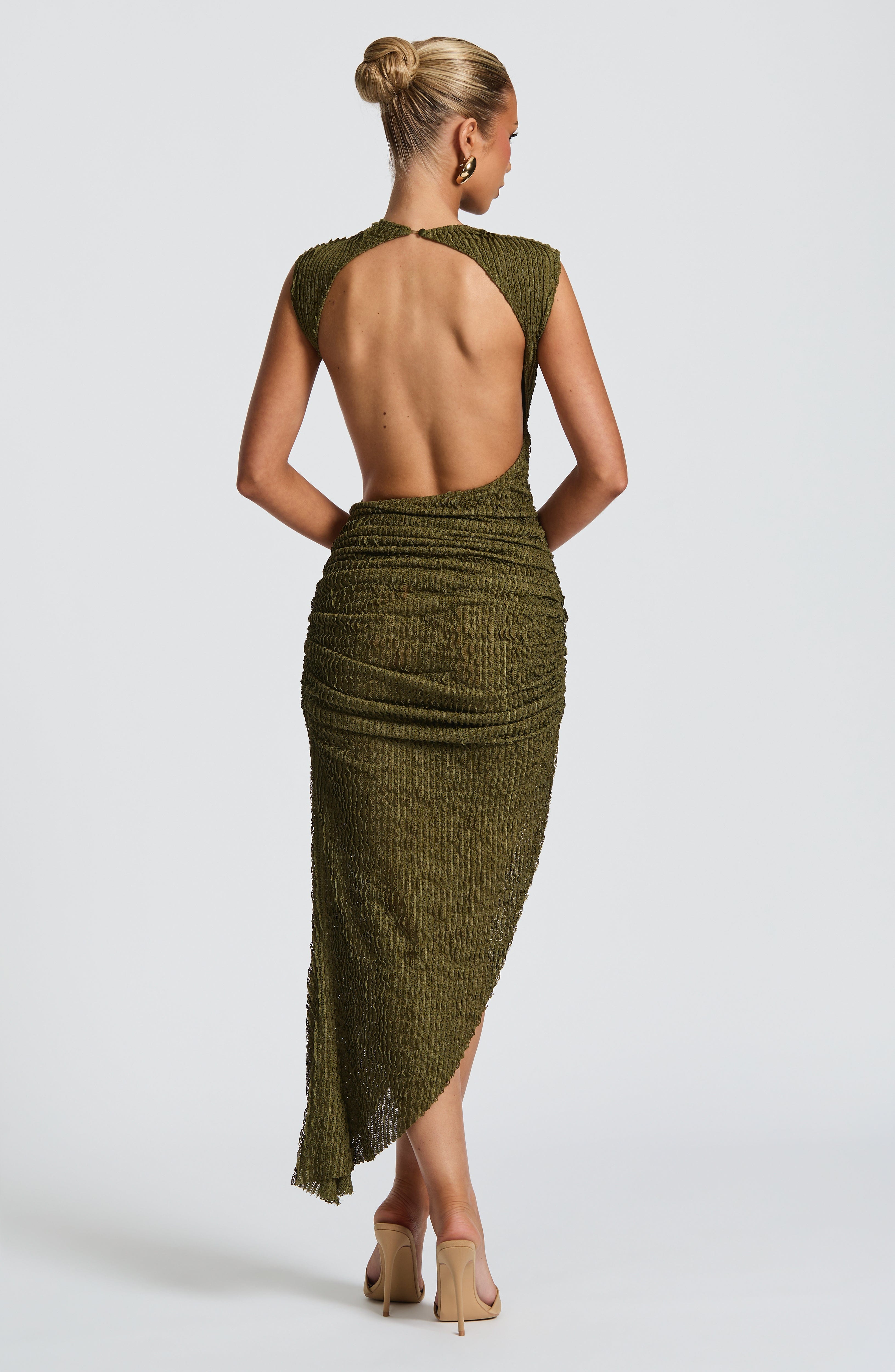 Aphrodite Midi Dress - Khaki - Napalia