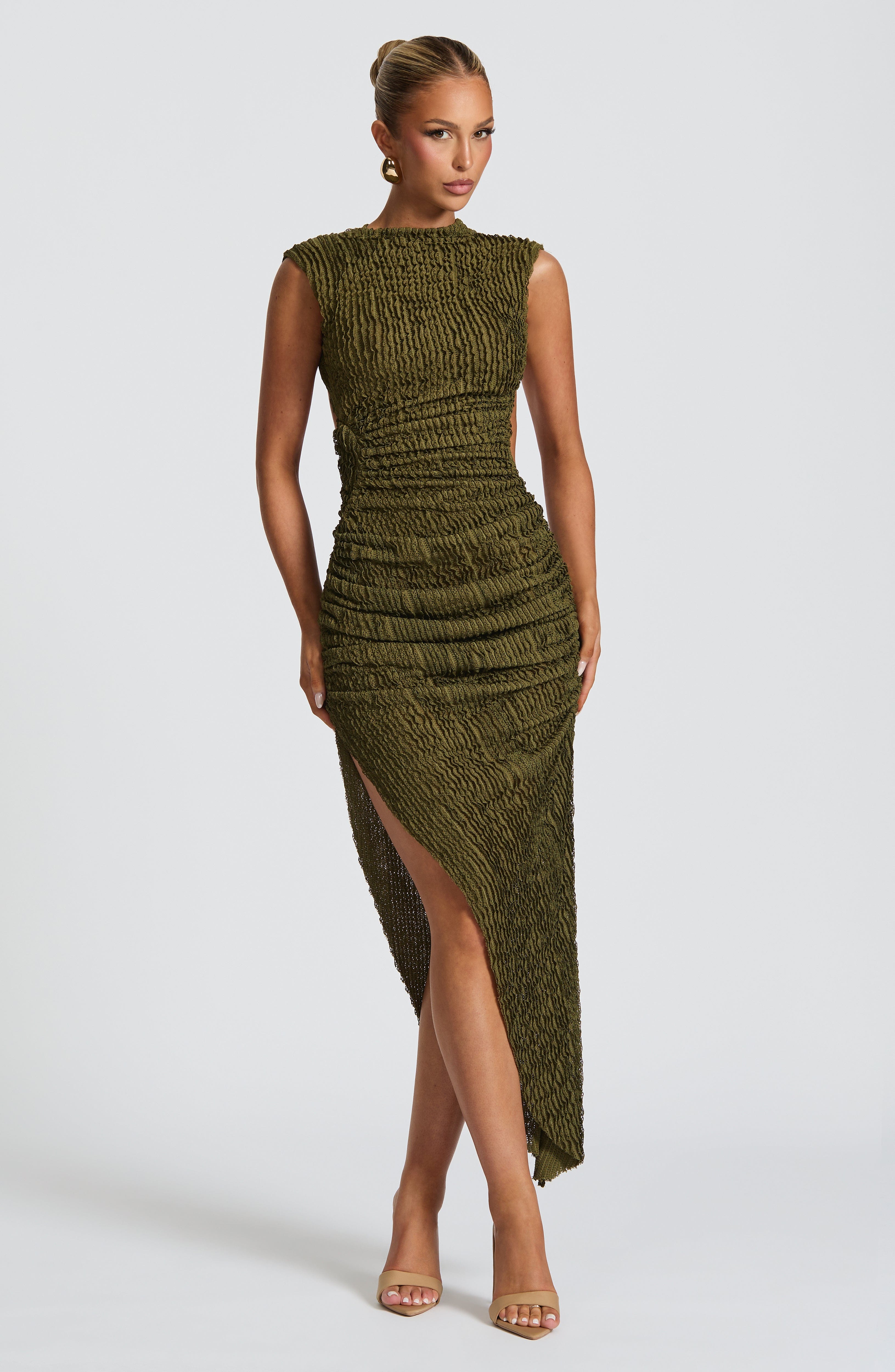 Aphrodite Midi Dress - Khaki - Napalia