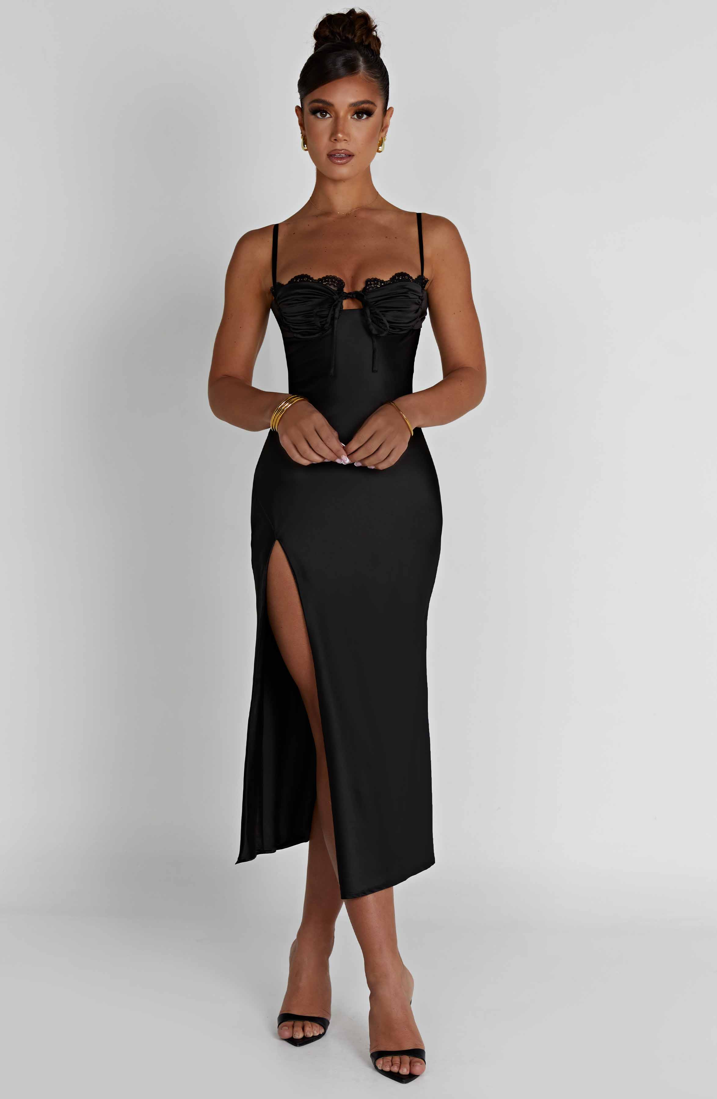 Ardelle Midi Dress - Black - Napalia