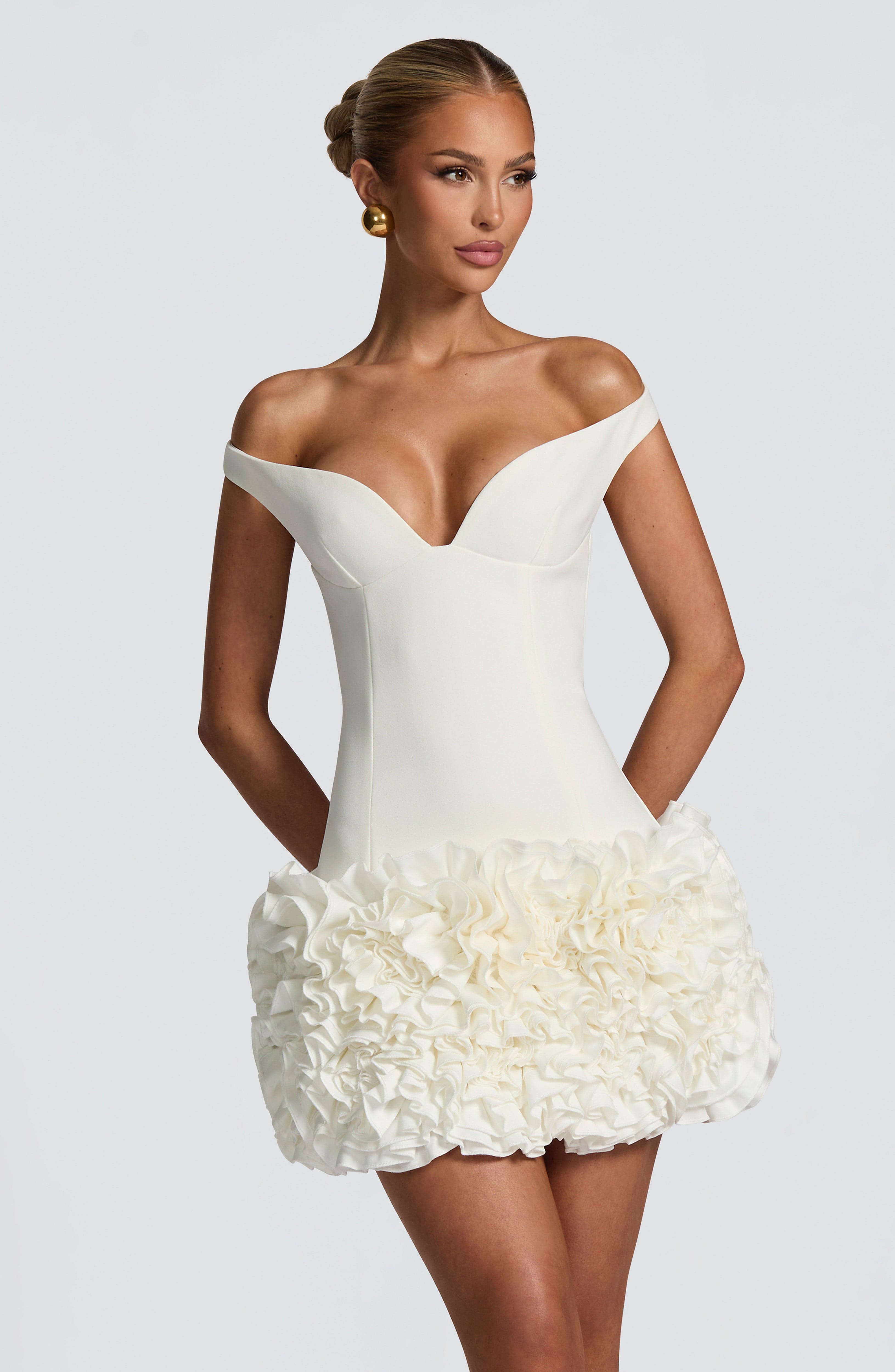 Aveta Mini Dress - Ivory - Napalia