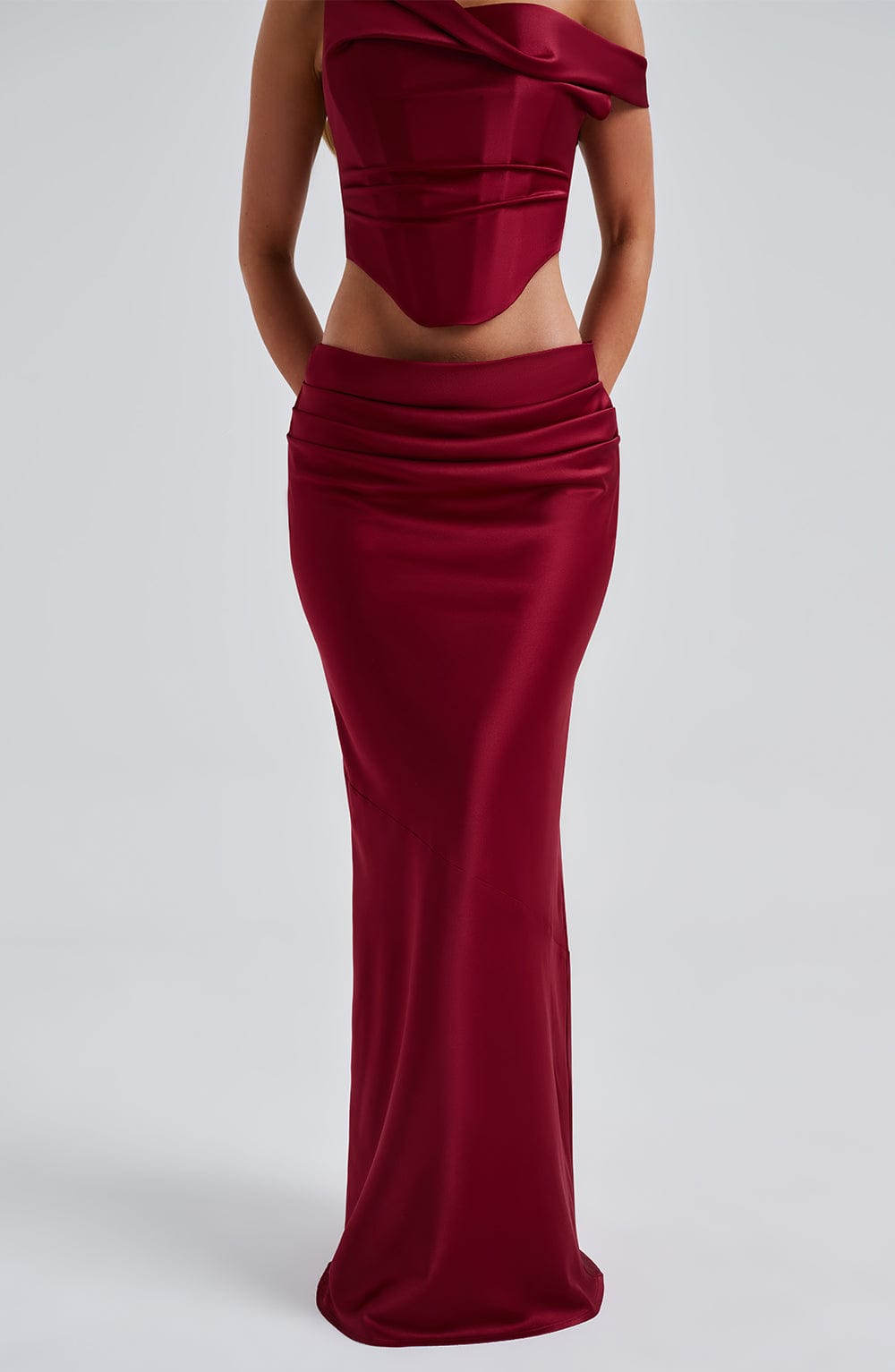 Bernadette Maxi Skirt - Burgundy - Napalia