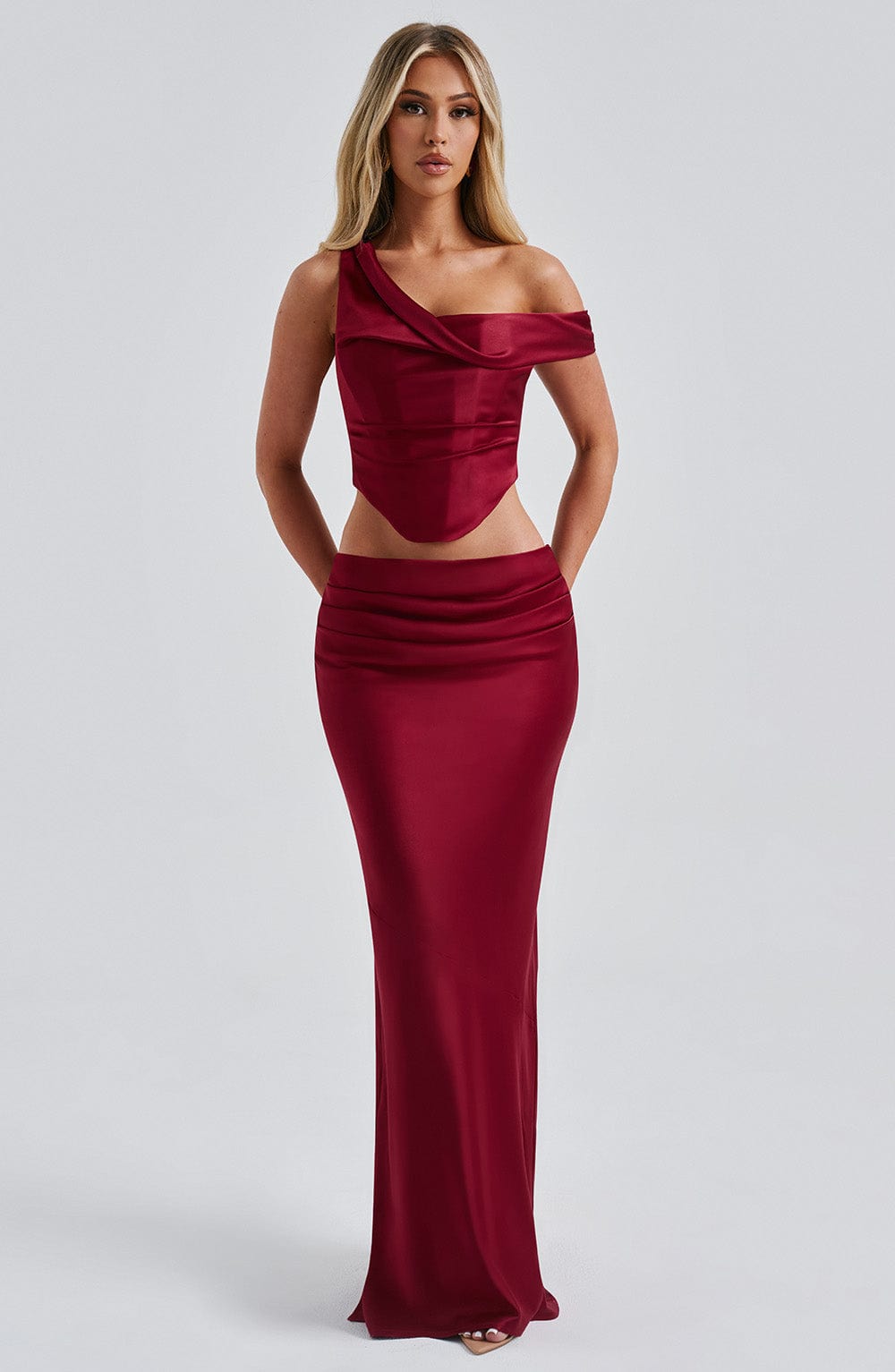 Bernadette Maxi Skirt - Burgundy - Napalia