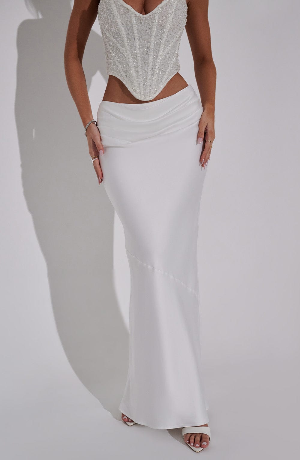 Bernadette Maxi Skirt - Ivory - Napalia