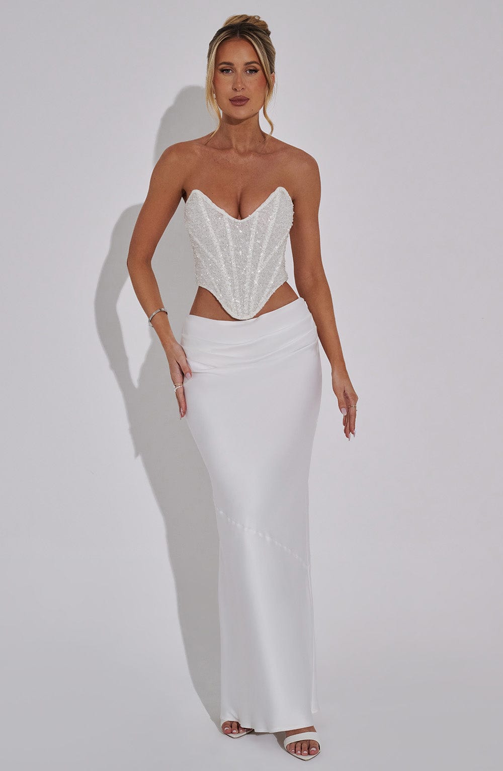 Bernadette Maxi Skirt - Ivory - Napalia