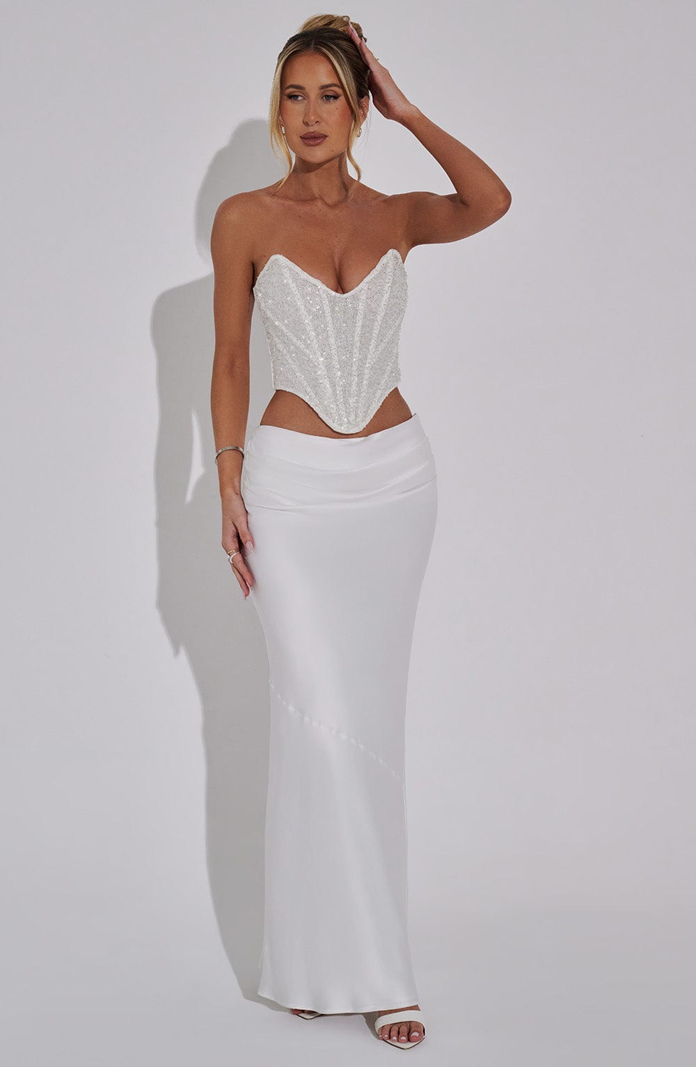 Bernadette Maxi Skirt - Ivory - Napalia