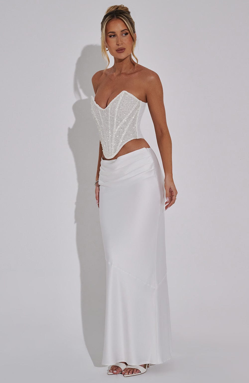 Bernadette Maxi Skirt - Ivory - Napalia