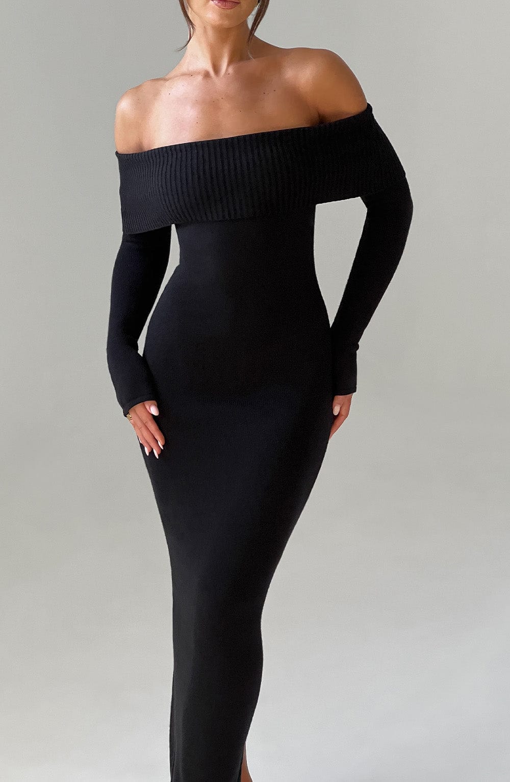 Beverley Knit Maxi Dress - Black - Napalia