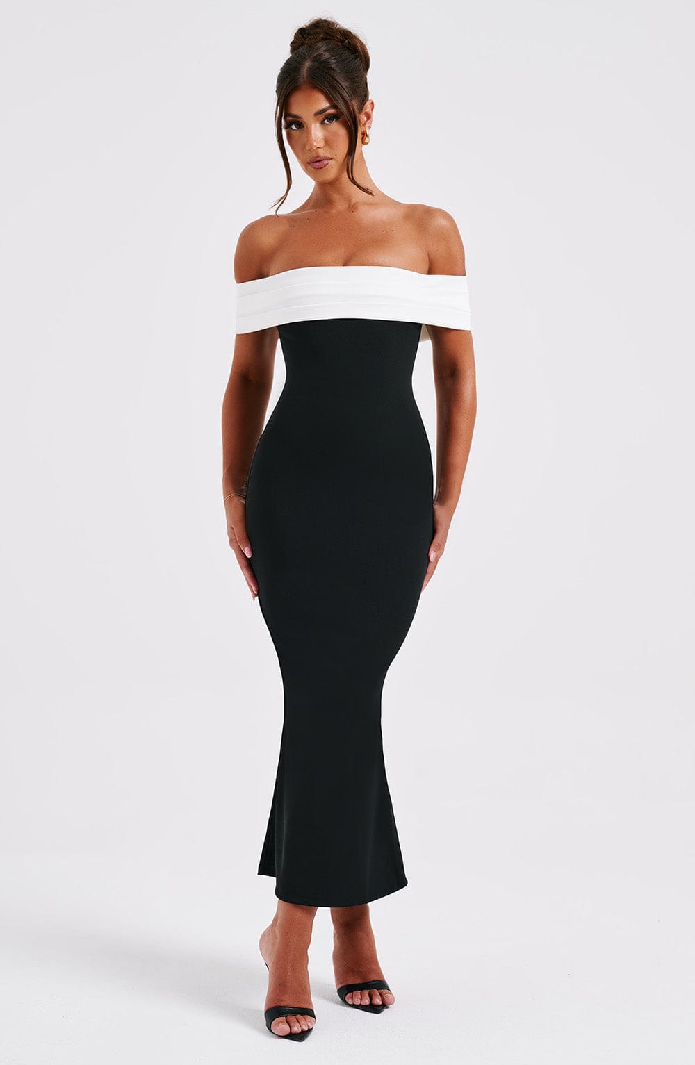 Bex Midi Dress - Black/White - Napalia