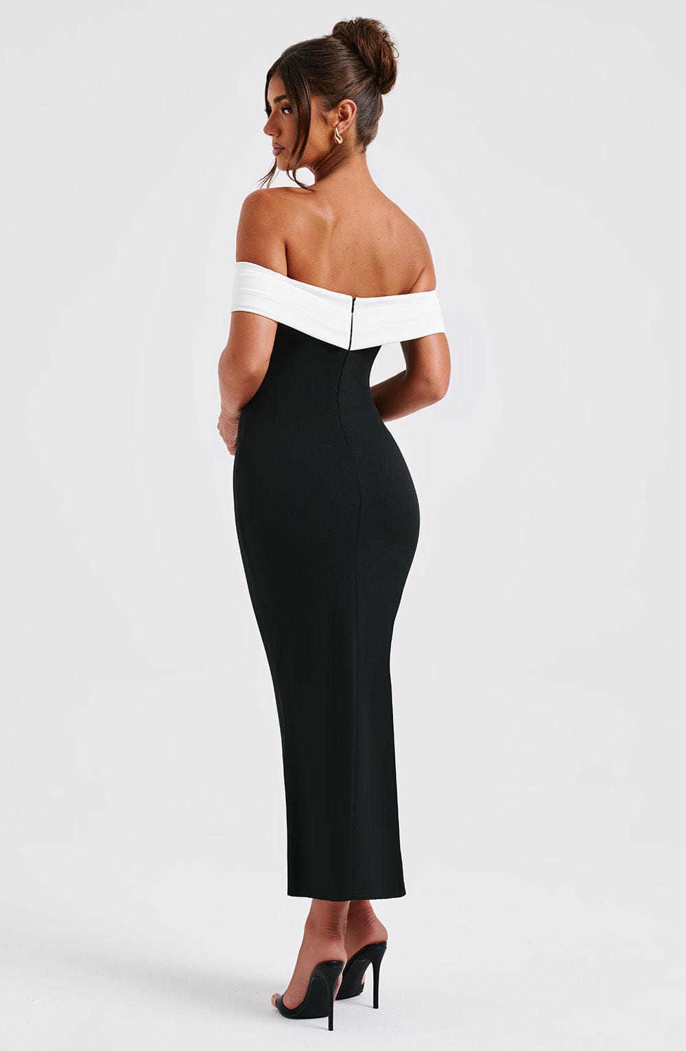 Bex Midi Dress - Black/White - Napalia