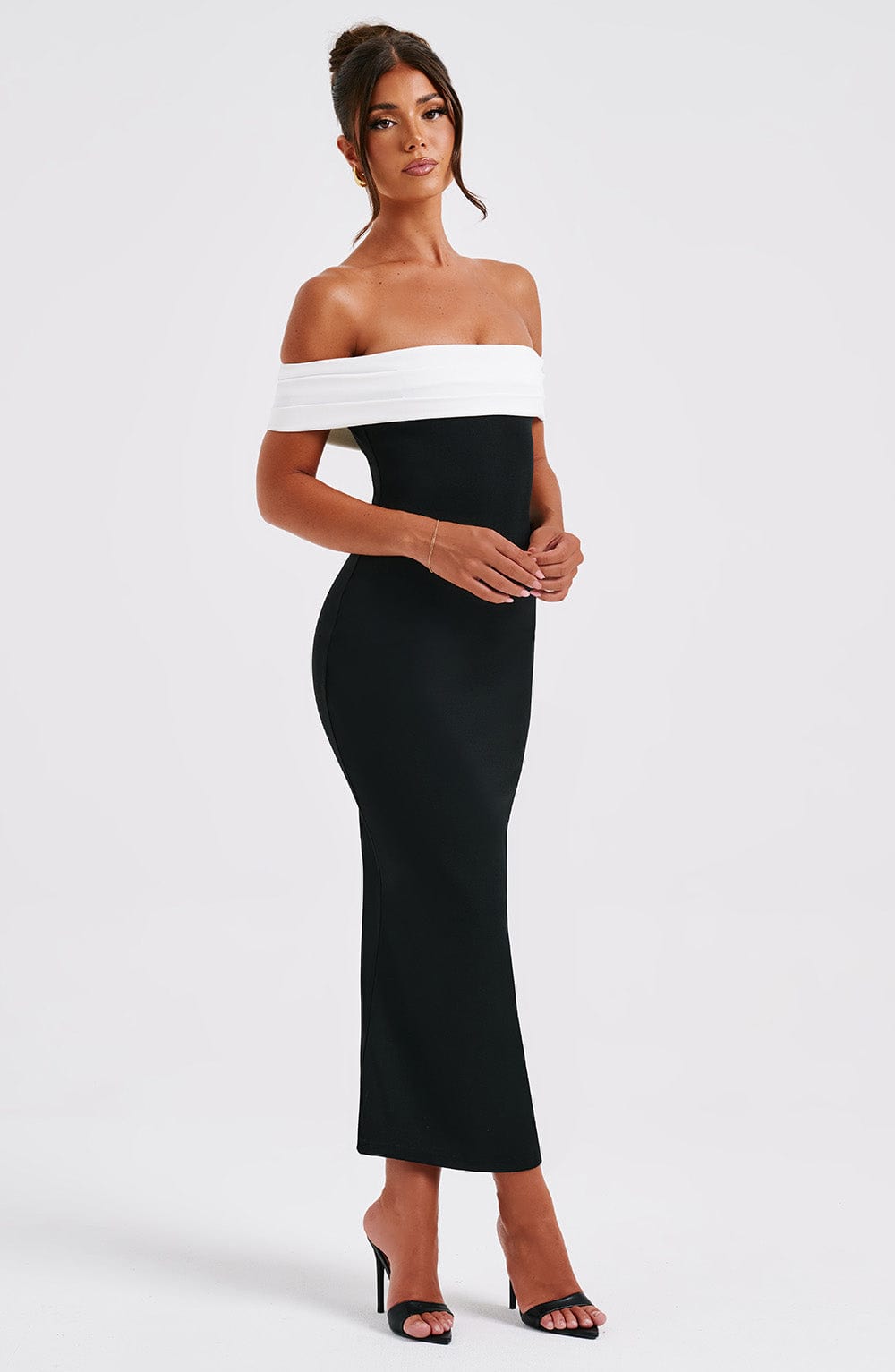 Bex Midi Dress - Black/White - Napalia