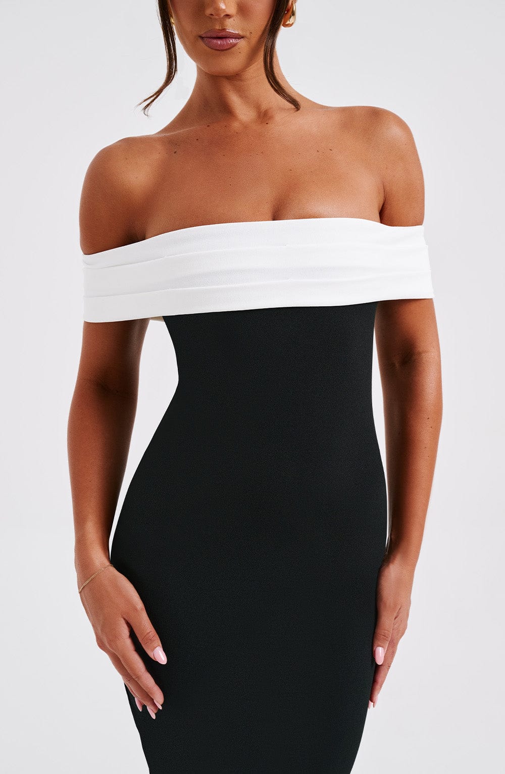 Bex Midi Dress - Black/White - Napalia