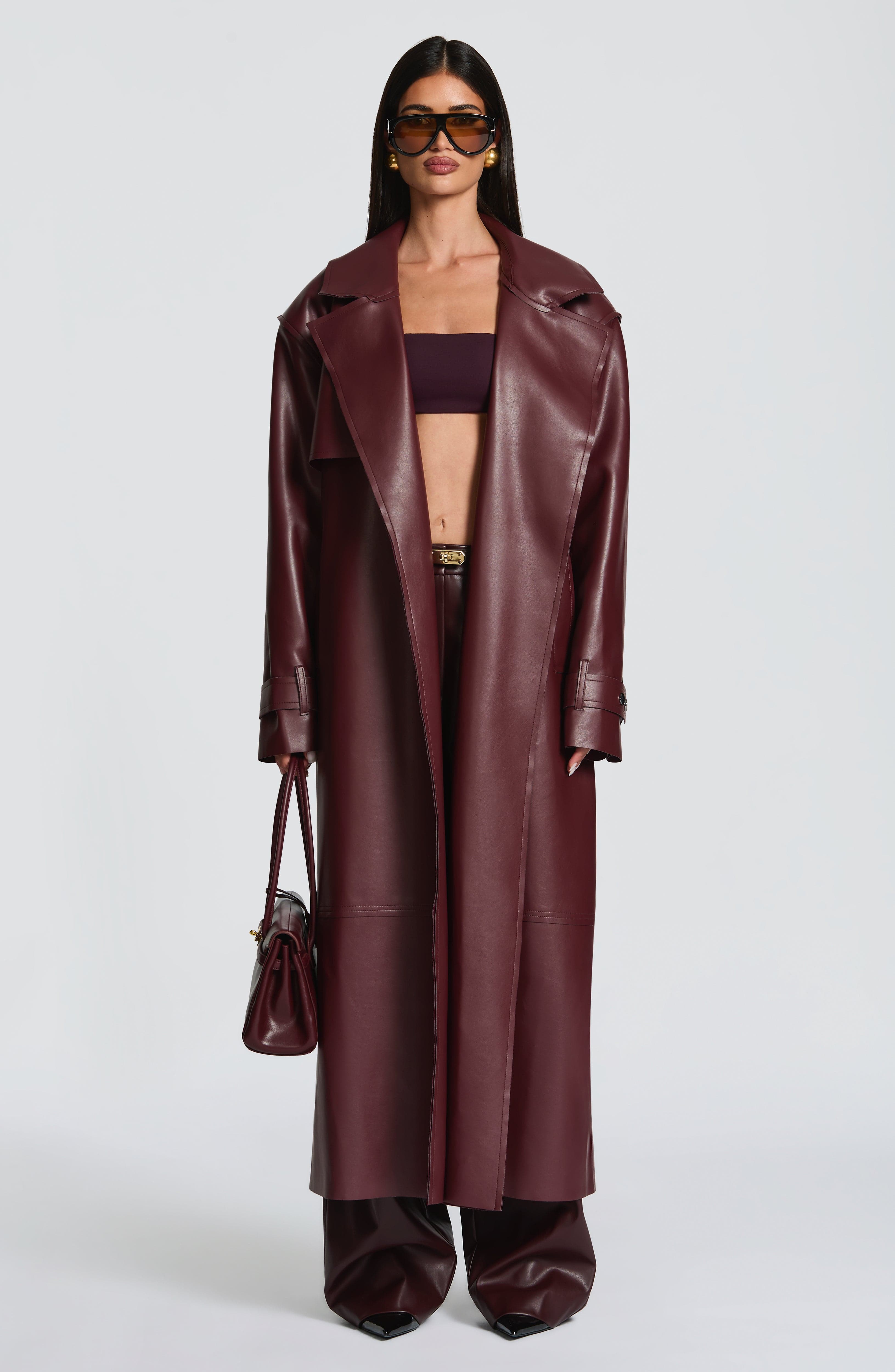Bridget Trench Coat - Plum - Napalia