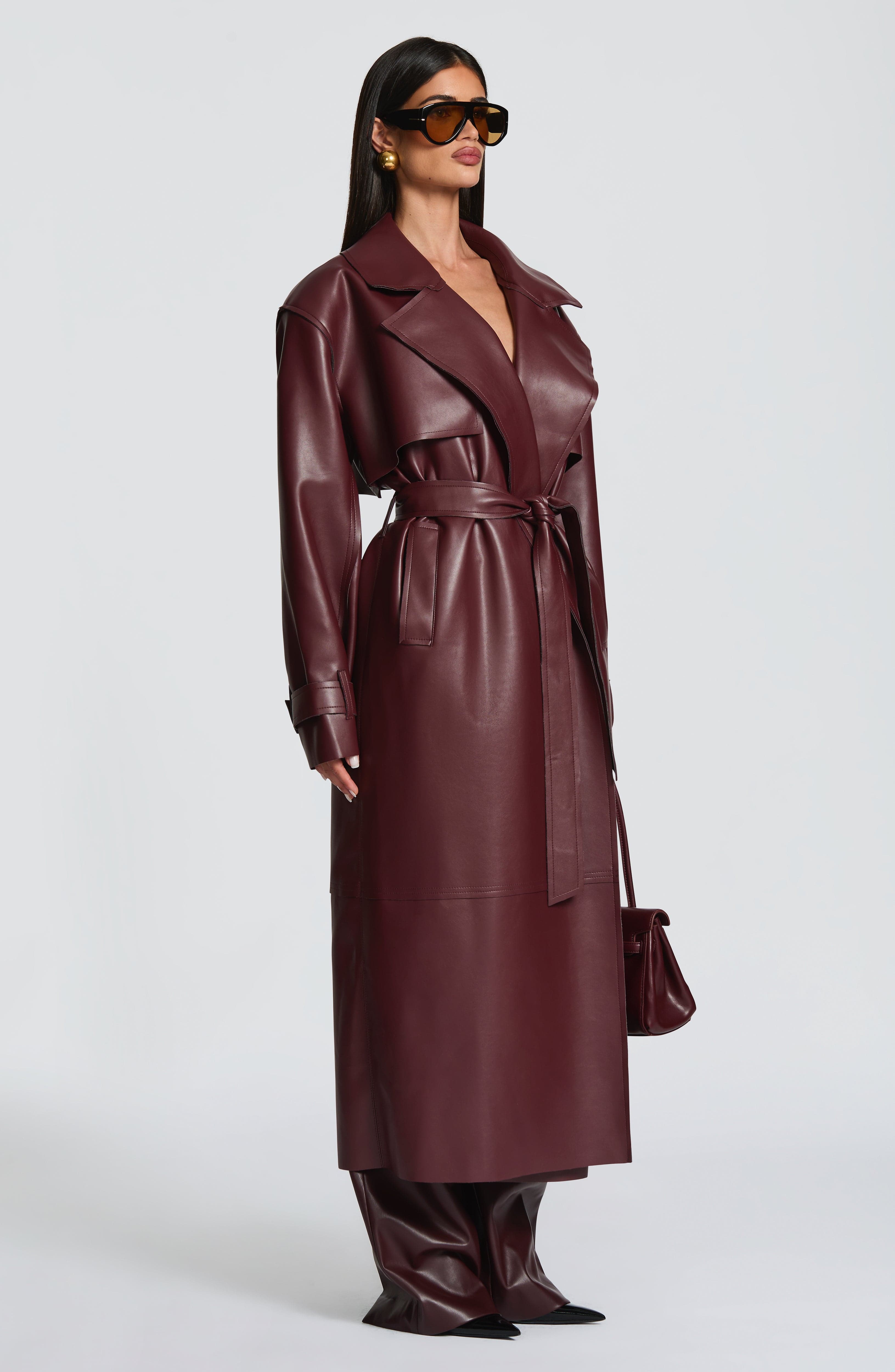 Bridget Trench Coat - Plum - Napalia