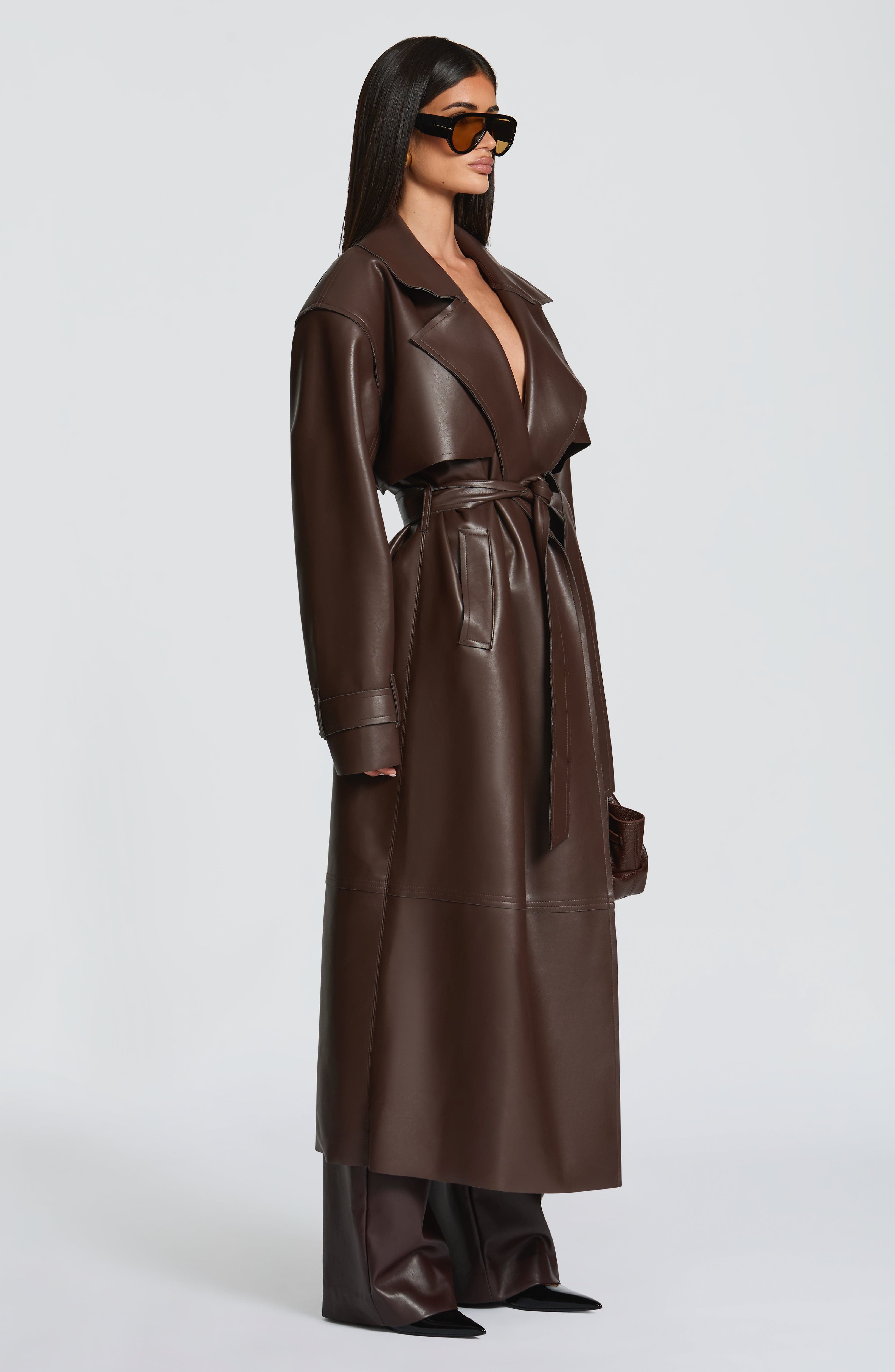 Bridget Trench Coat - Plum Brown - Napalia