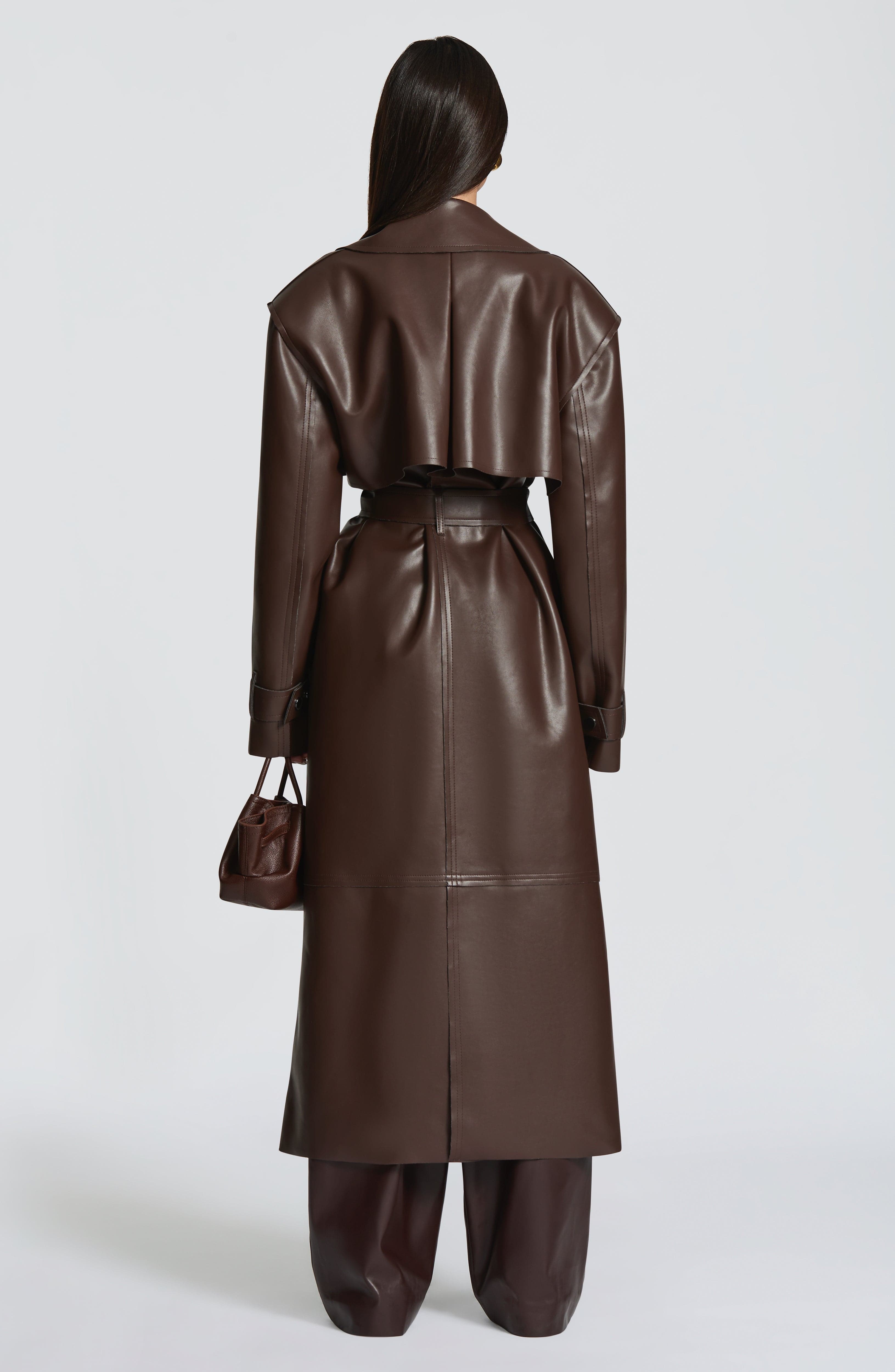 Bridget Trench Coat - Plum Brown - Napalia