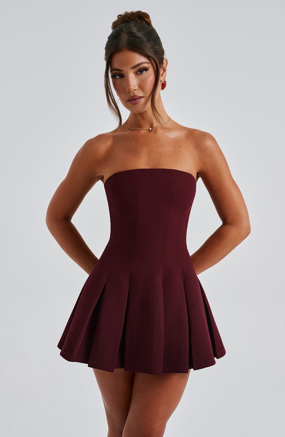 Bryony Mini Dress - Cherry Lacquer - Napalia