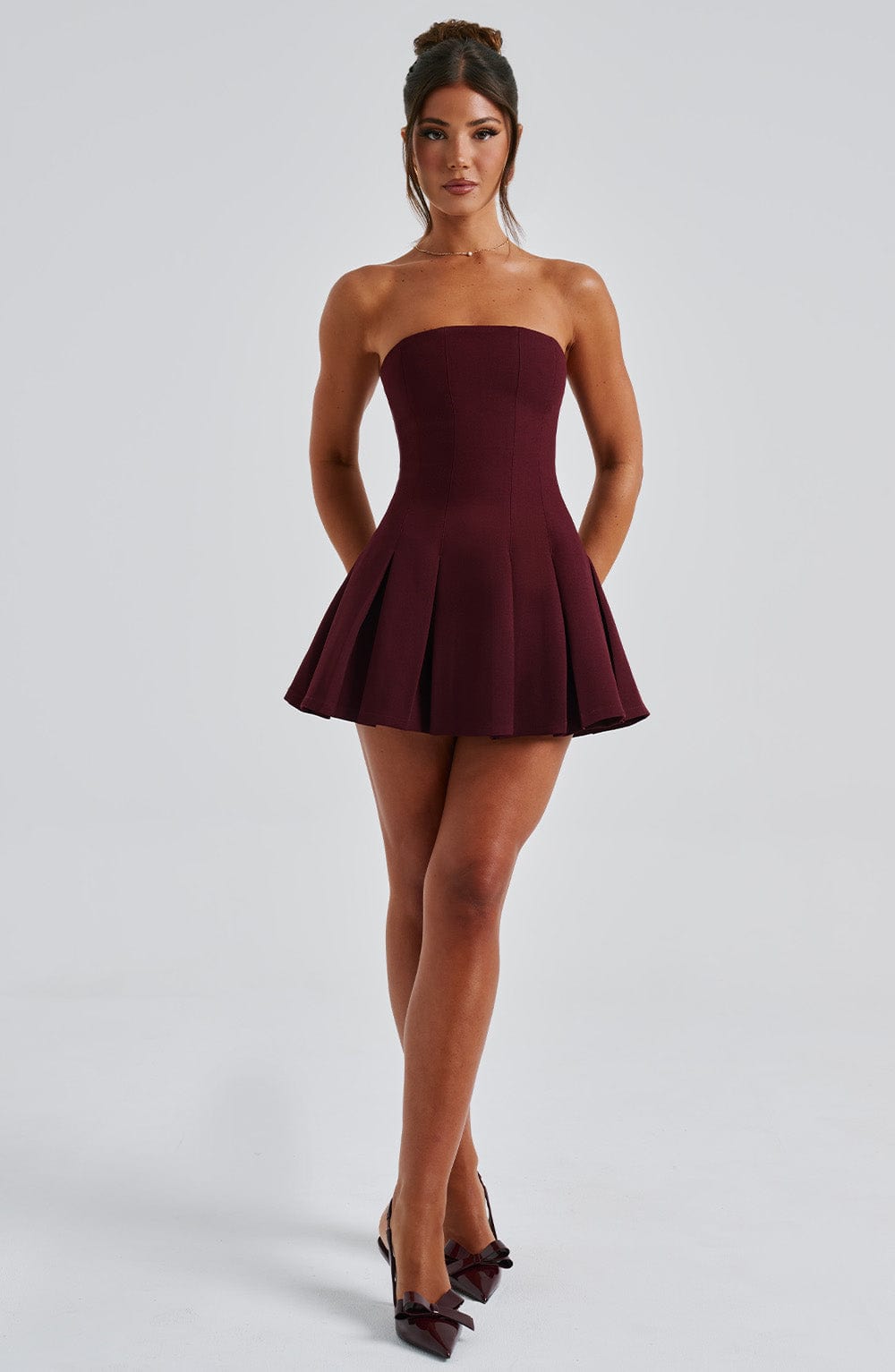 Bryony Mini Dress - Cherry Lacquer - Napalia