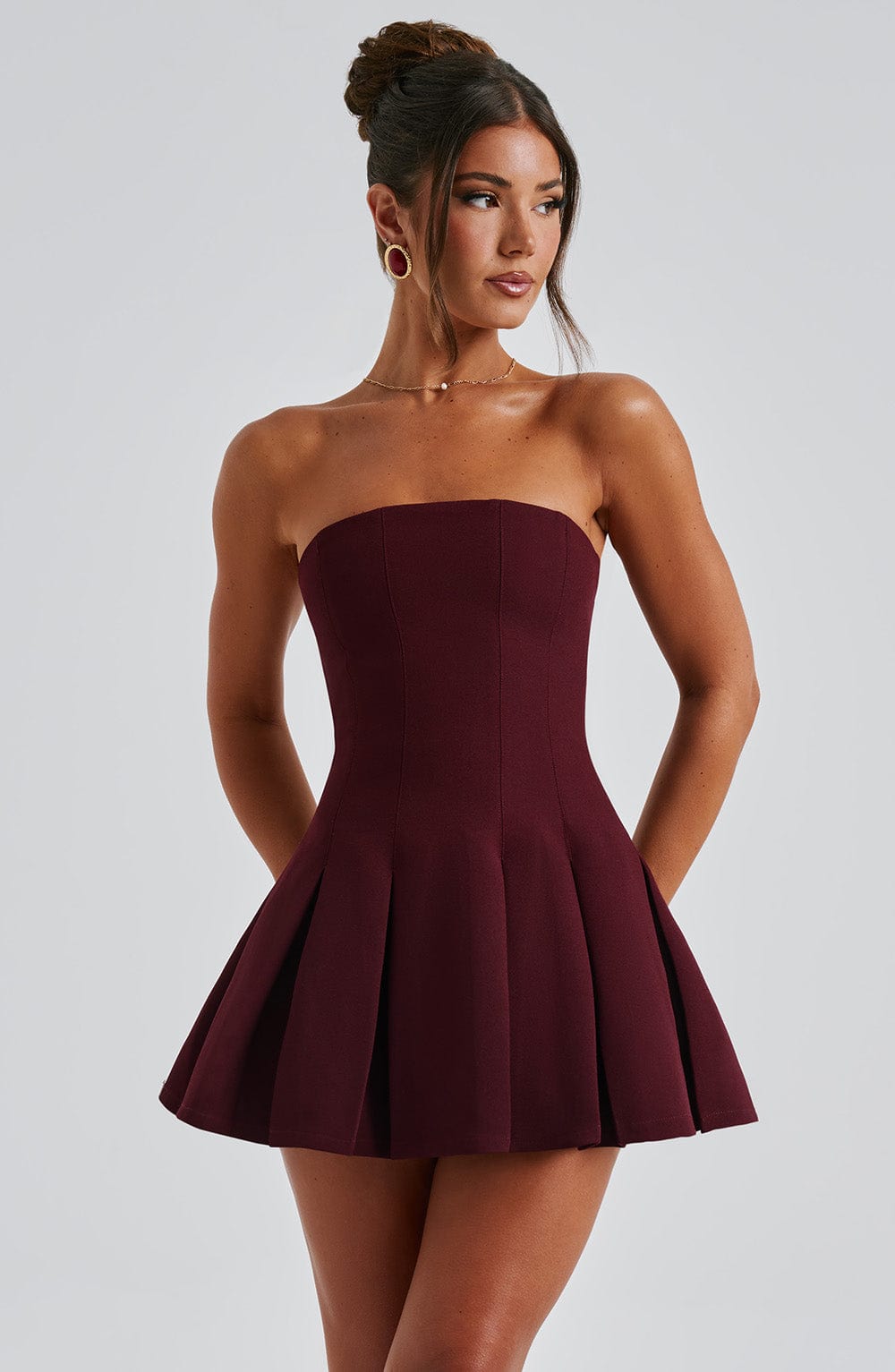 Bryony Mini Dress - Cherry Lacquer - Napalia