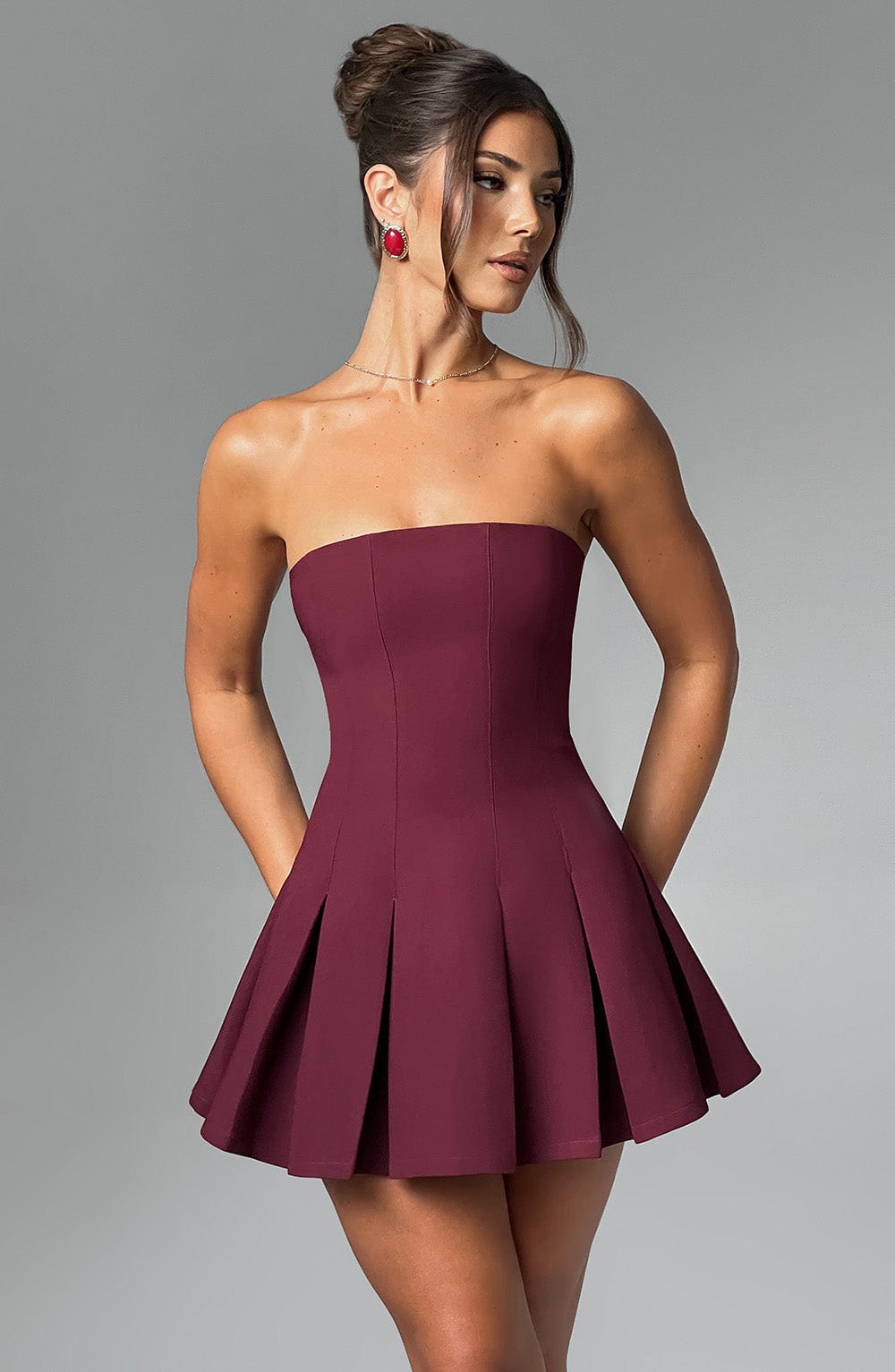 Bryony Mini Dress - Cherry Lacquer - Napalia