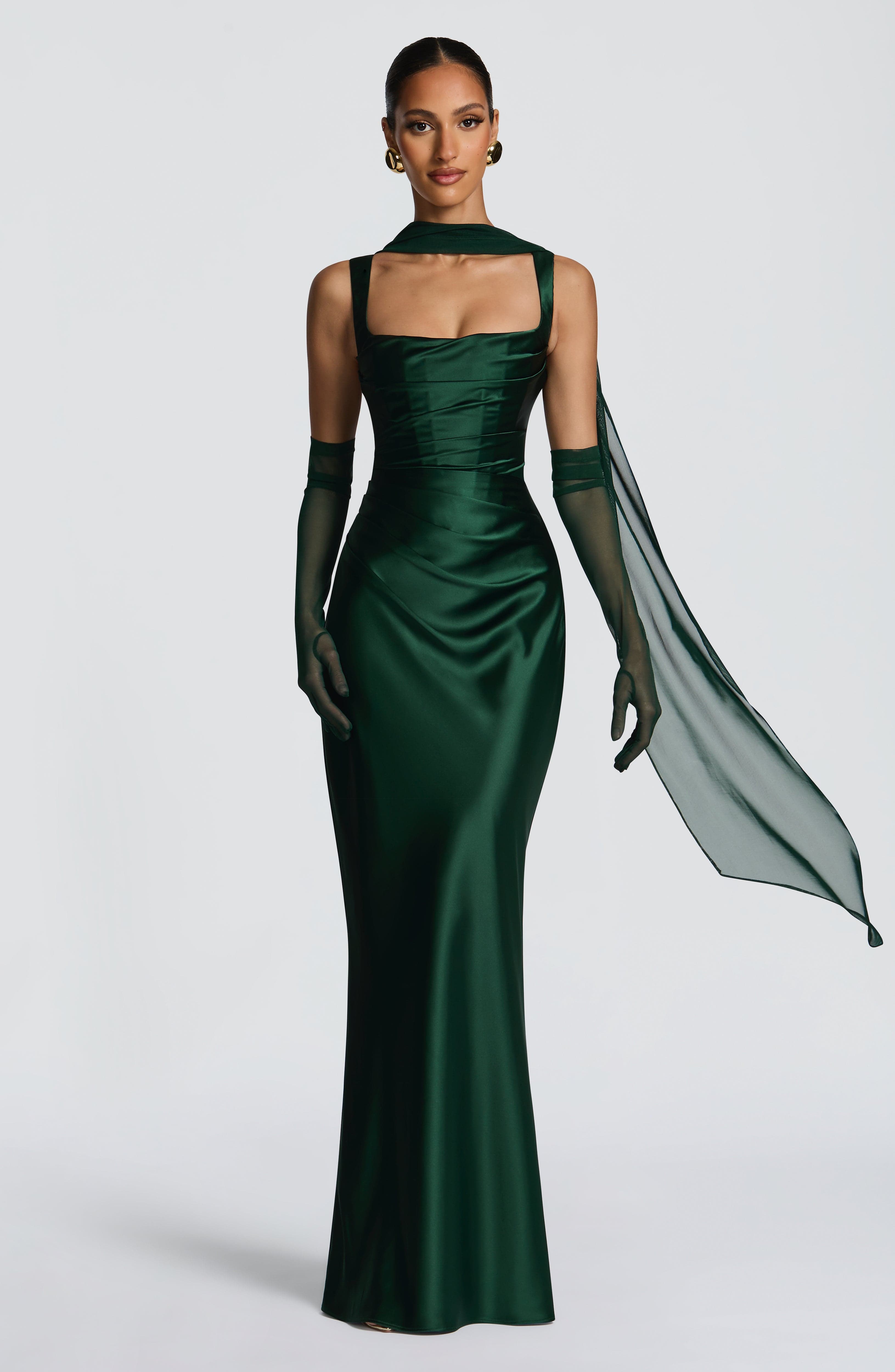 Calanthe Maxi Dress - Emerald - Napalia