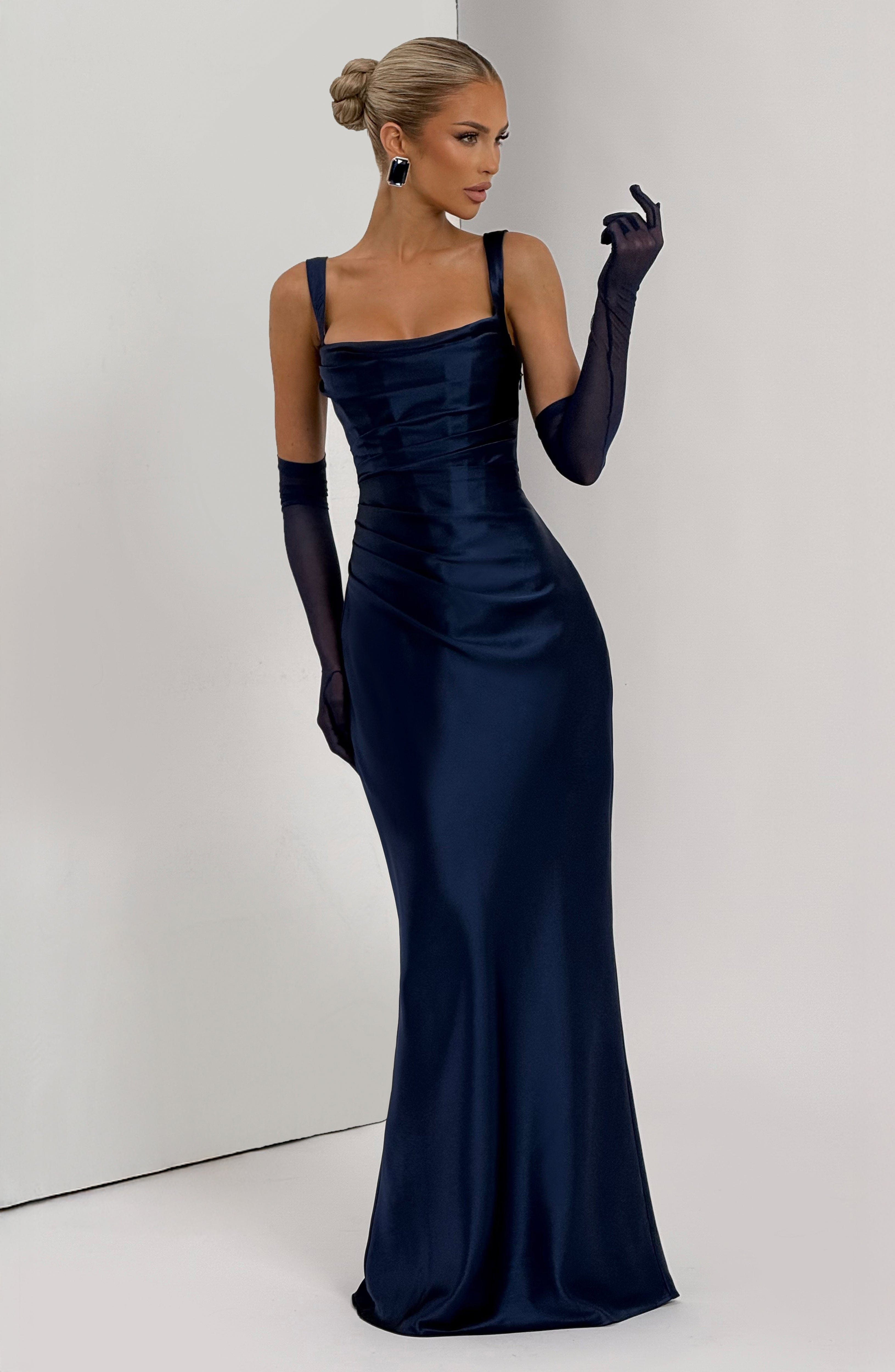 Calanthe Maxi Dress - Navy - Napalia