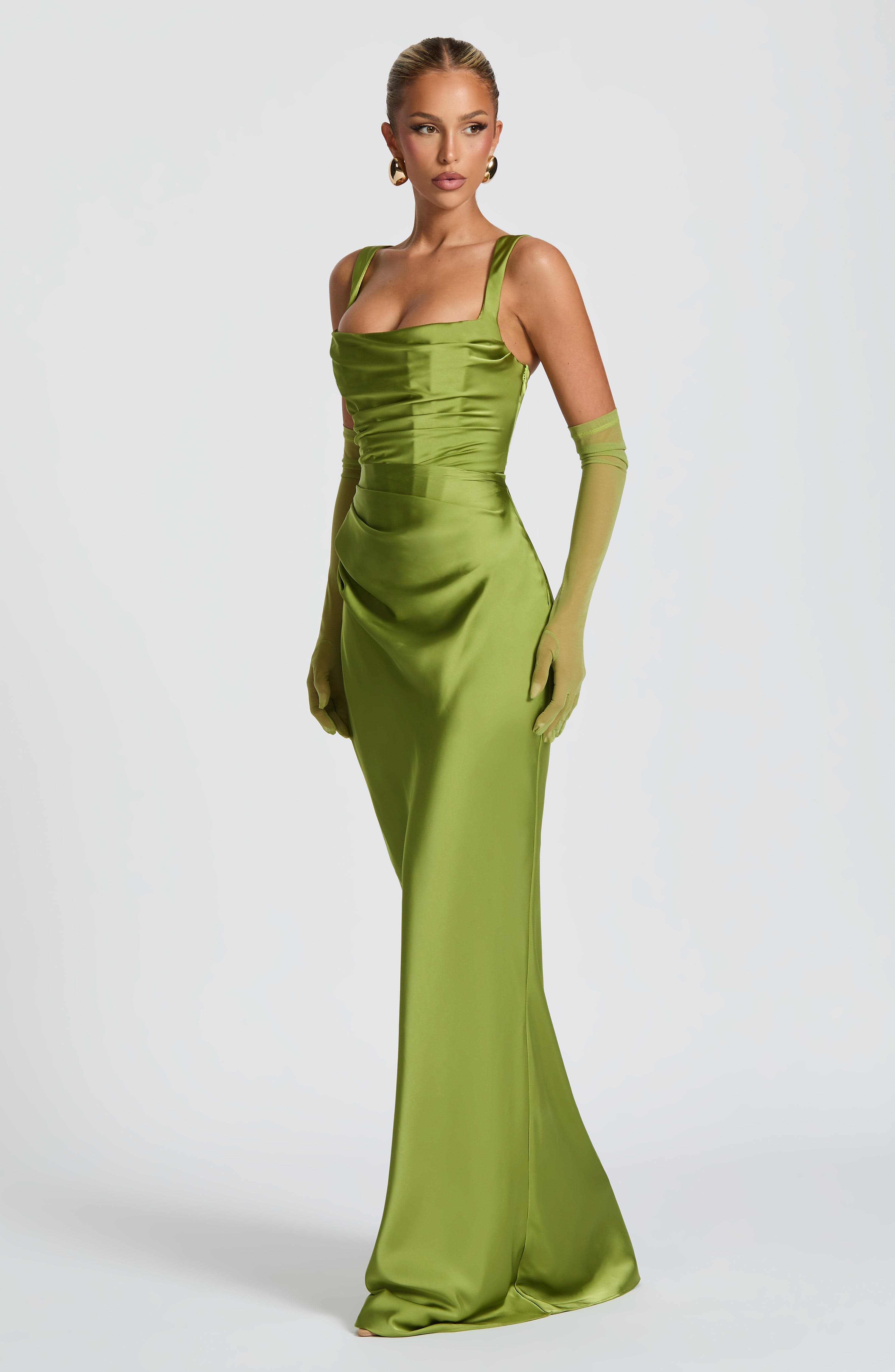 Calanthe Maxi Dress - Olive - Napalia