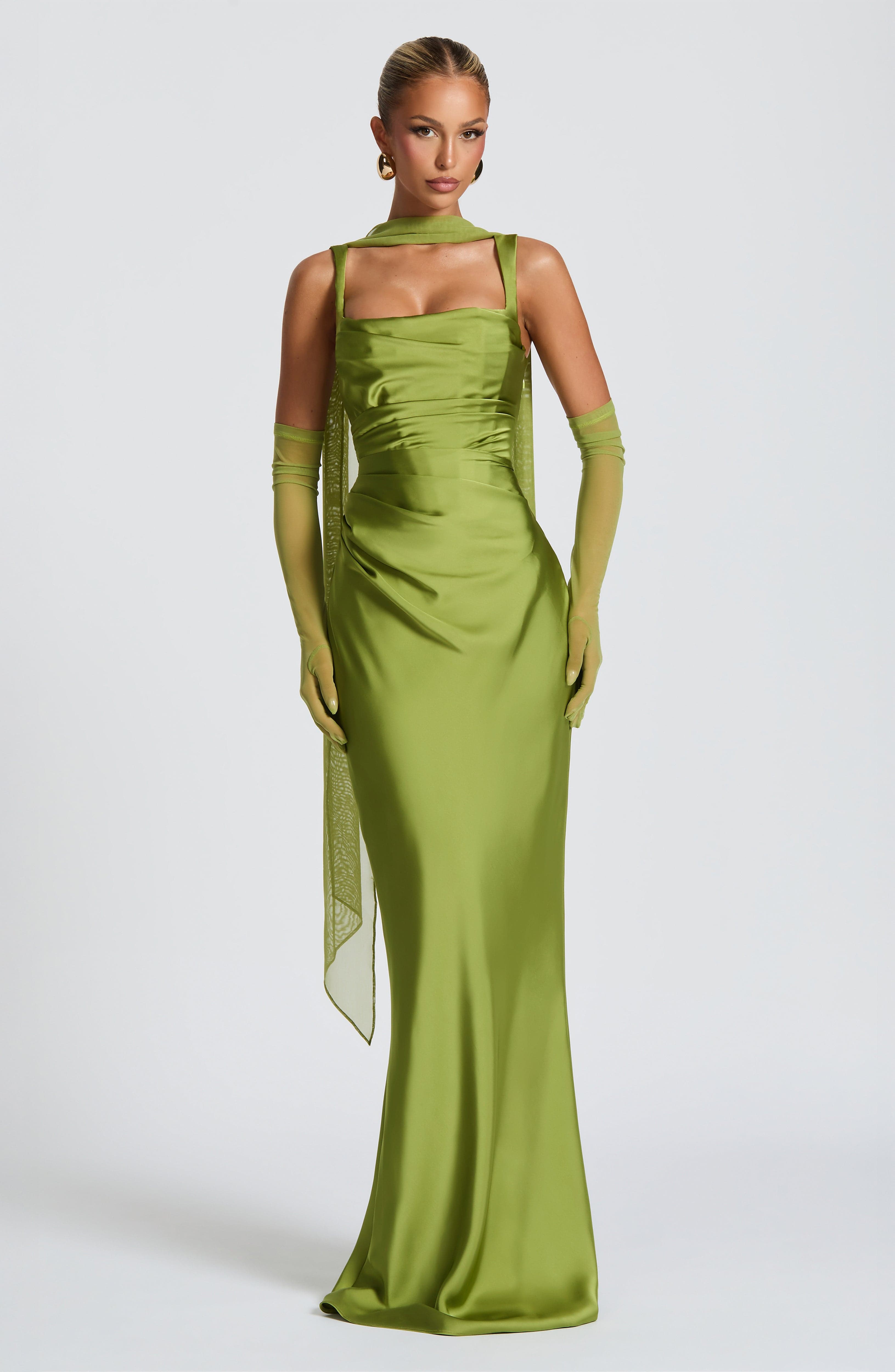 Calanthe Maxi Dress - Olive - Napalia