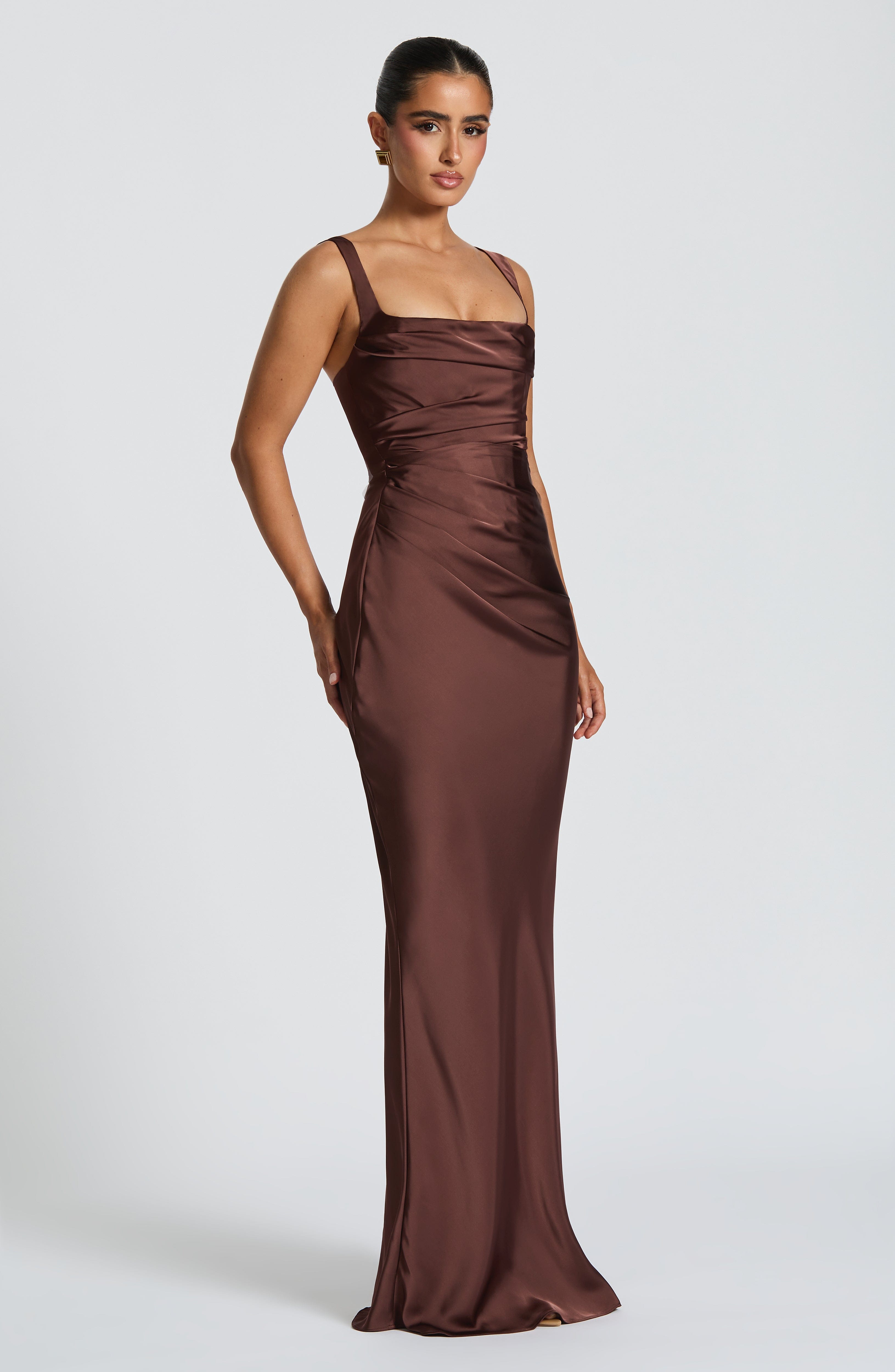 Calanthe Maxi Dress - Plum Brown - Napalia