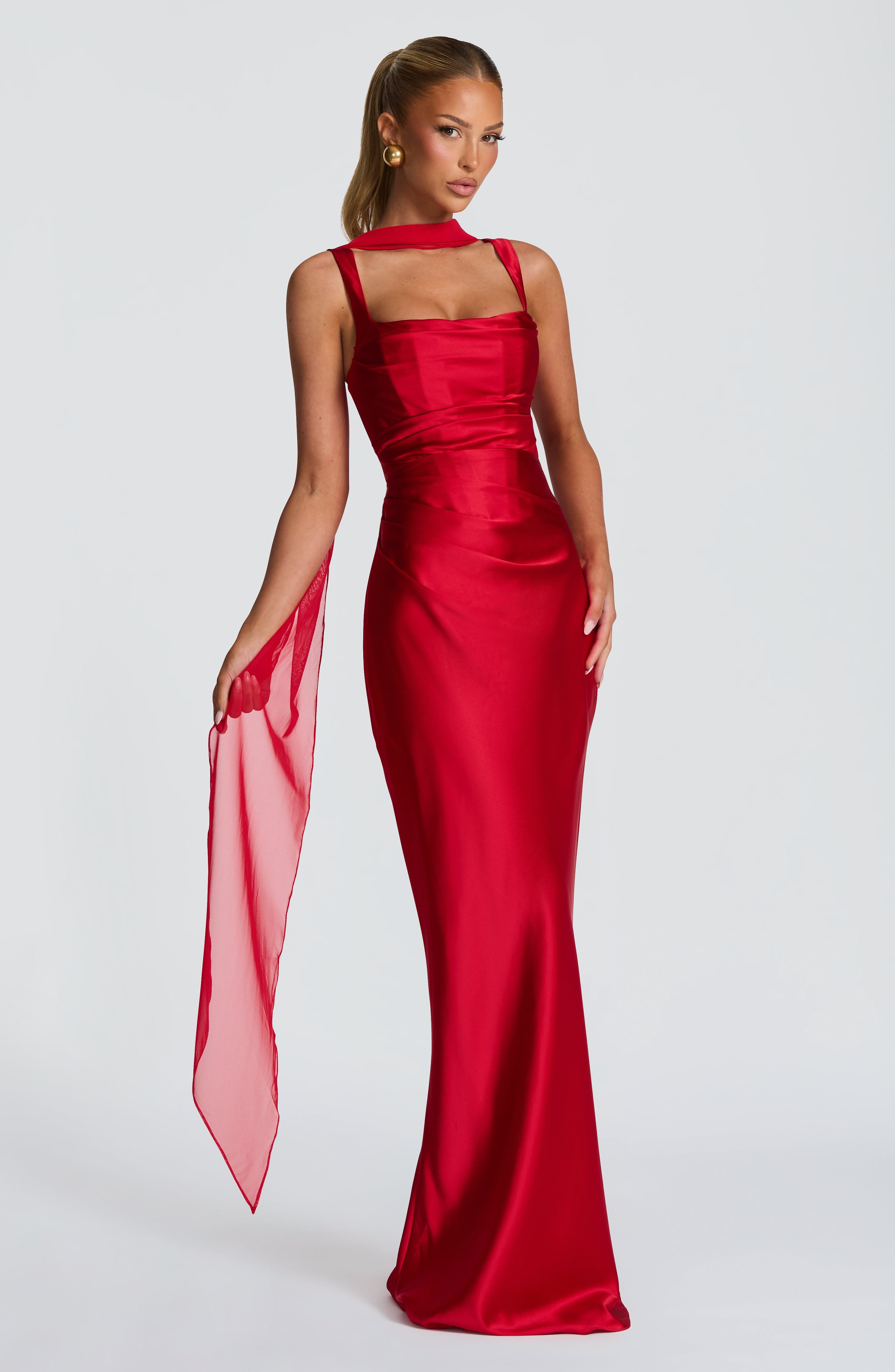 Calanthe Maxi Dress - Red - Napalia