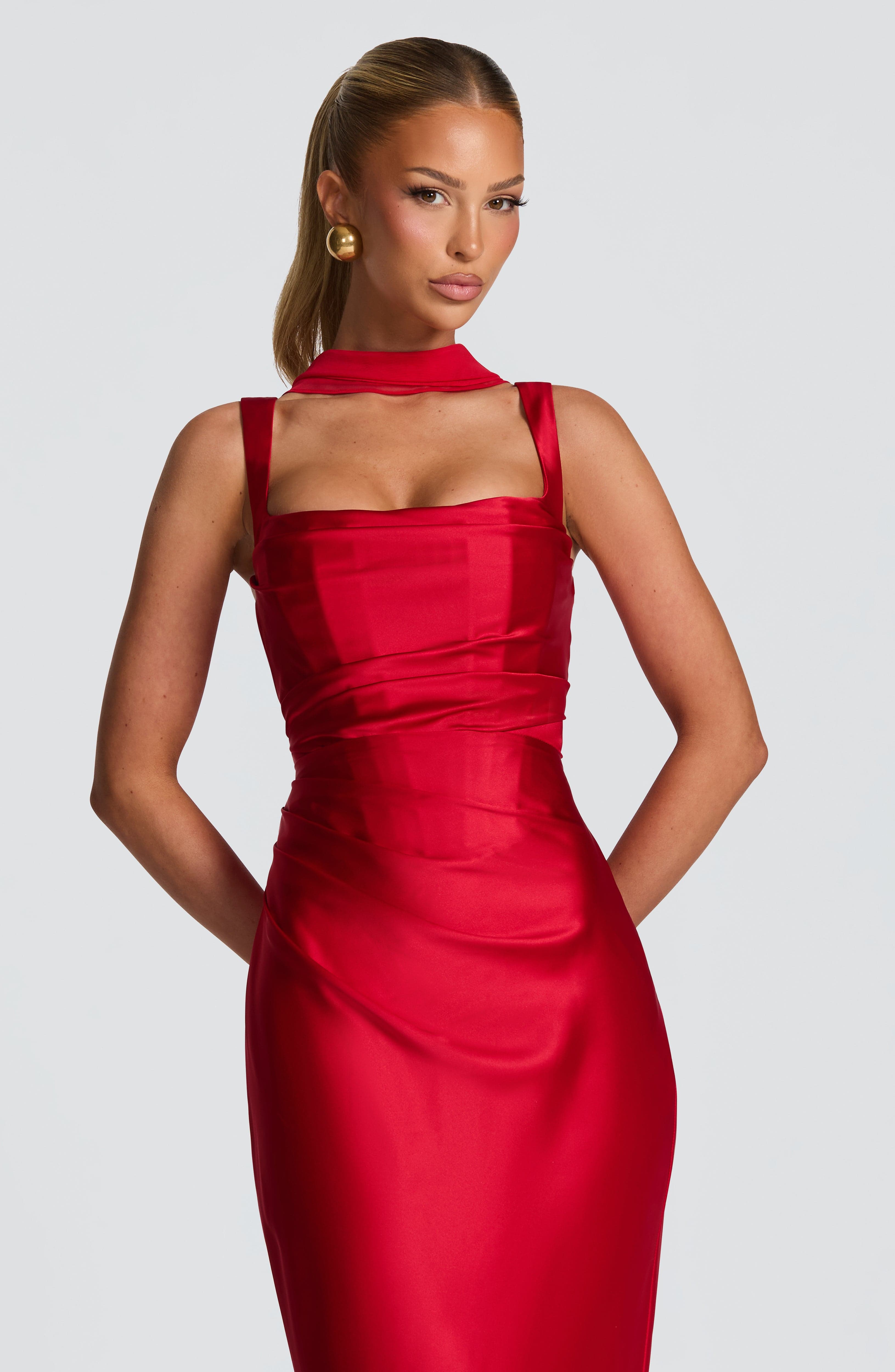 Calanthe Maxi Dress - Red - Napalia