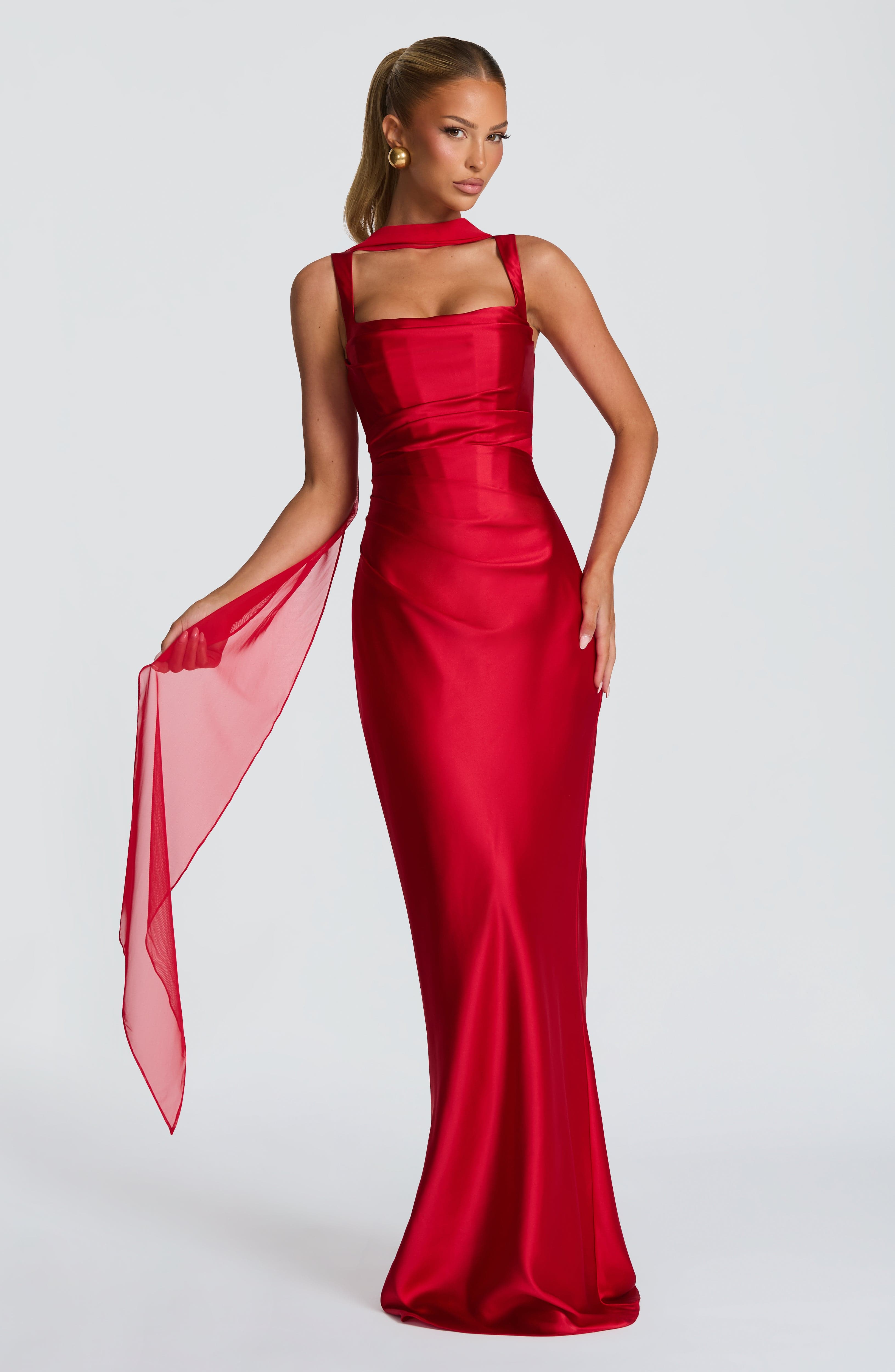 Calanthe Maxi Dress - Red - Napalia