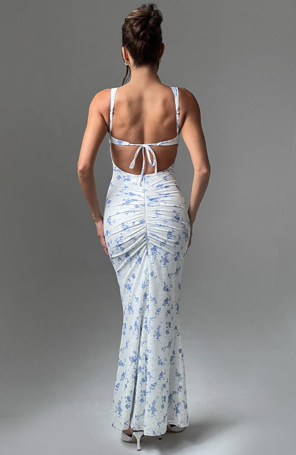 Caoimhe Maxi Dress - Blue Ditsy Print - Napalia