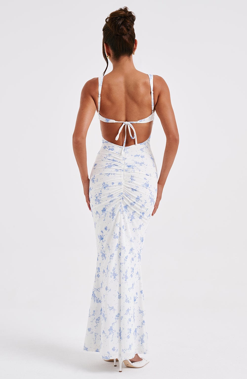 Caoimhe Maxi Dress - Blue Ditsy Print - Napalia