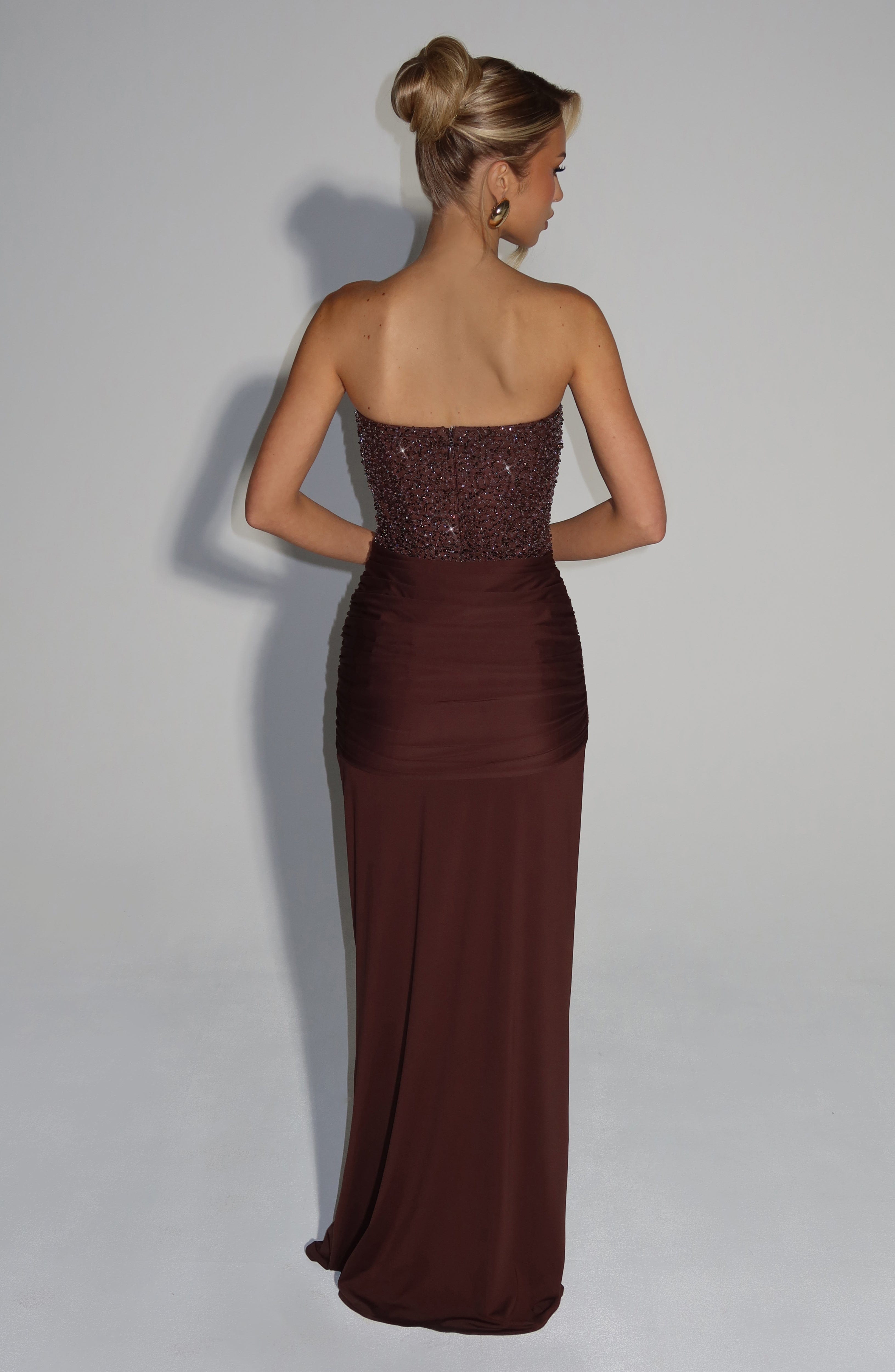 Carina Maxi Dress - Plum Brown - Napalia
