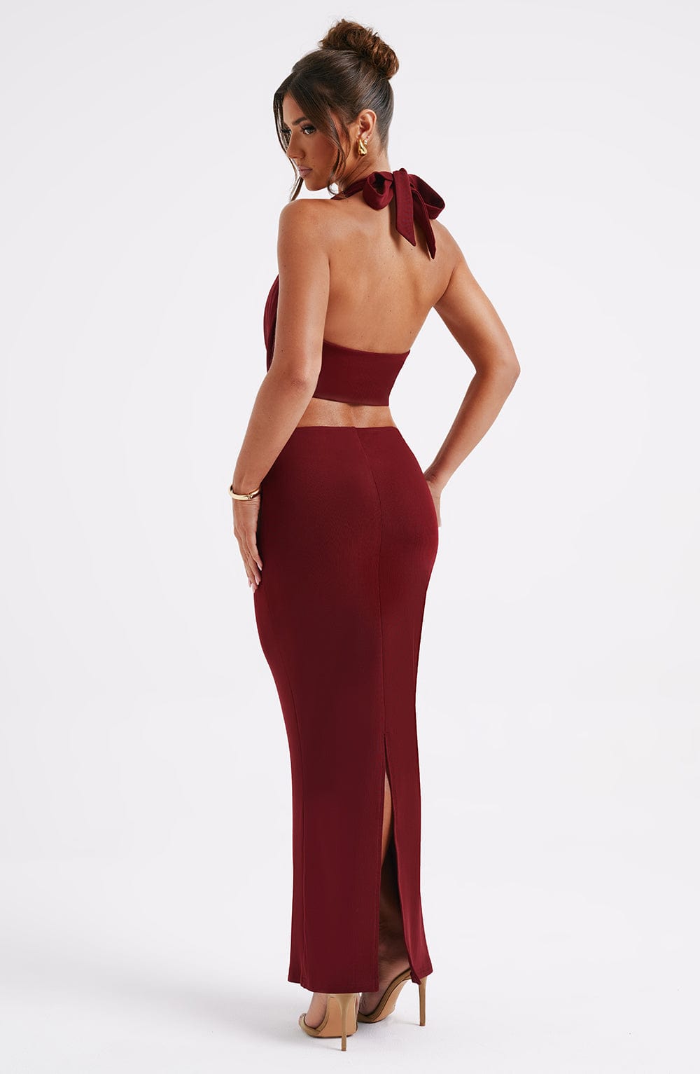 Chrishelle Maxi Skirt - Burgundy - Napalia